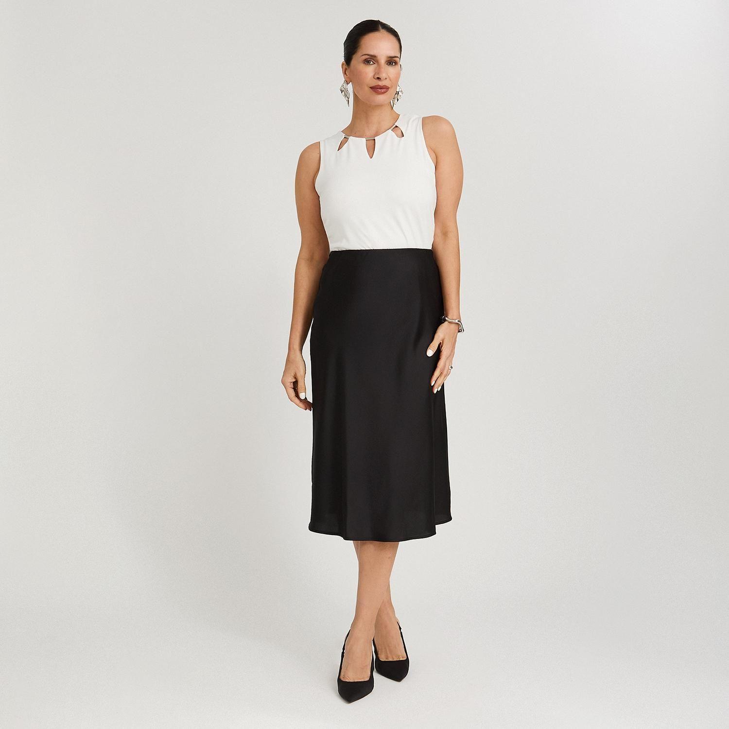 Falda de Satín Negro-3