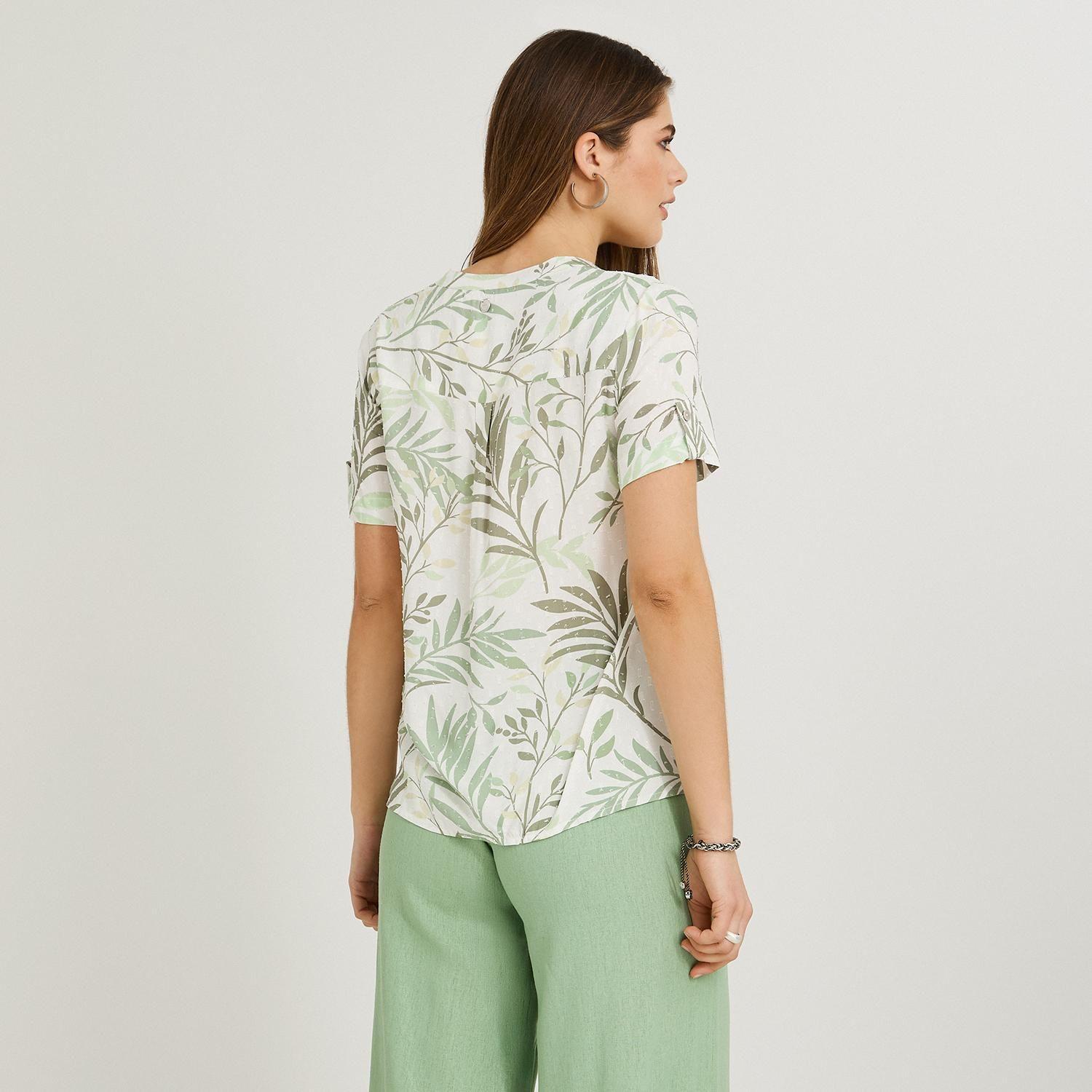 Blusa Manga Corta Plumeti Verde-1