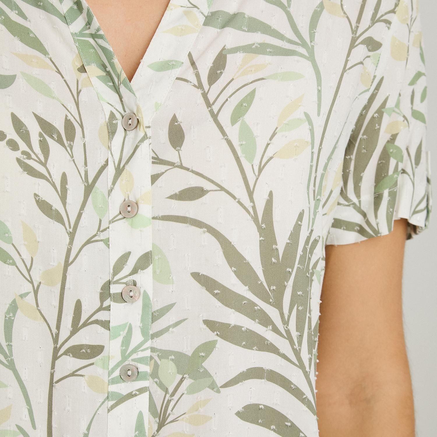 Blusa Manga Corta Plumeti Verde-2