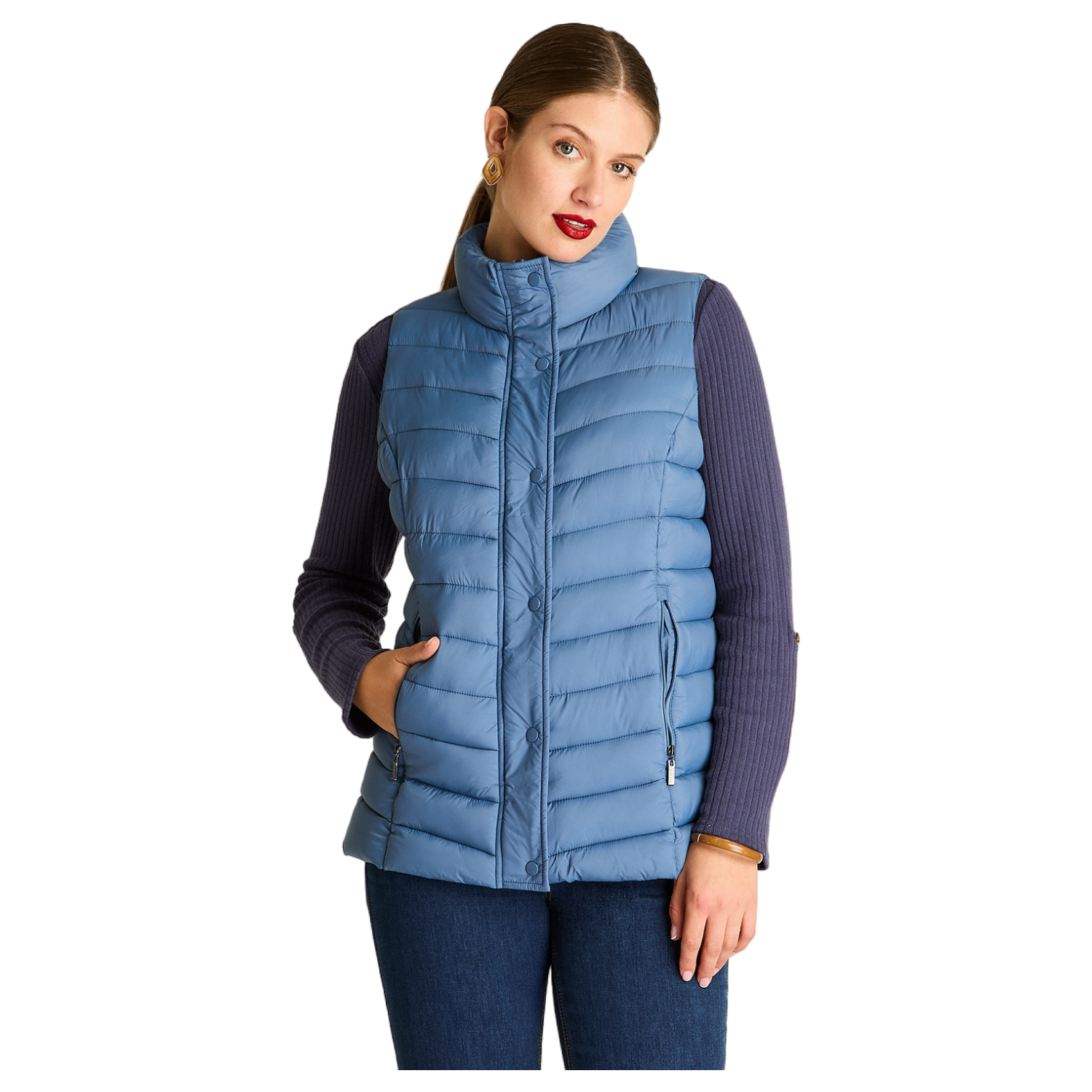 Parka Sin Mangas Diseño Quilted-0