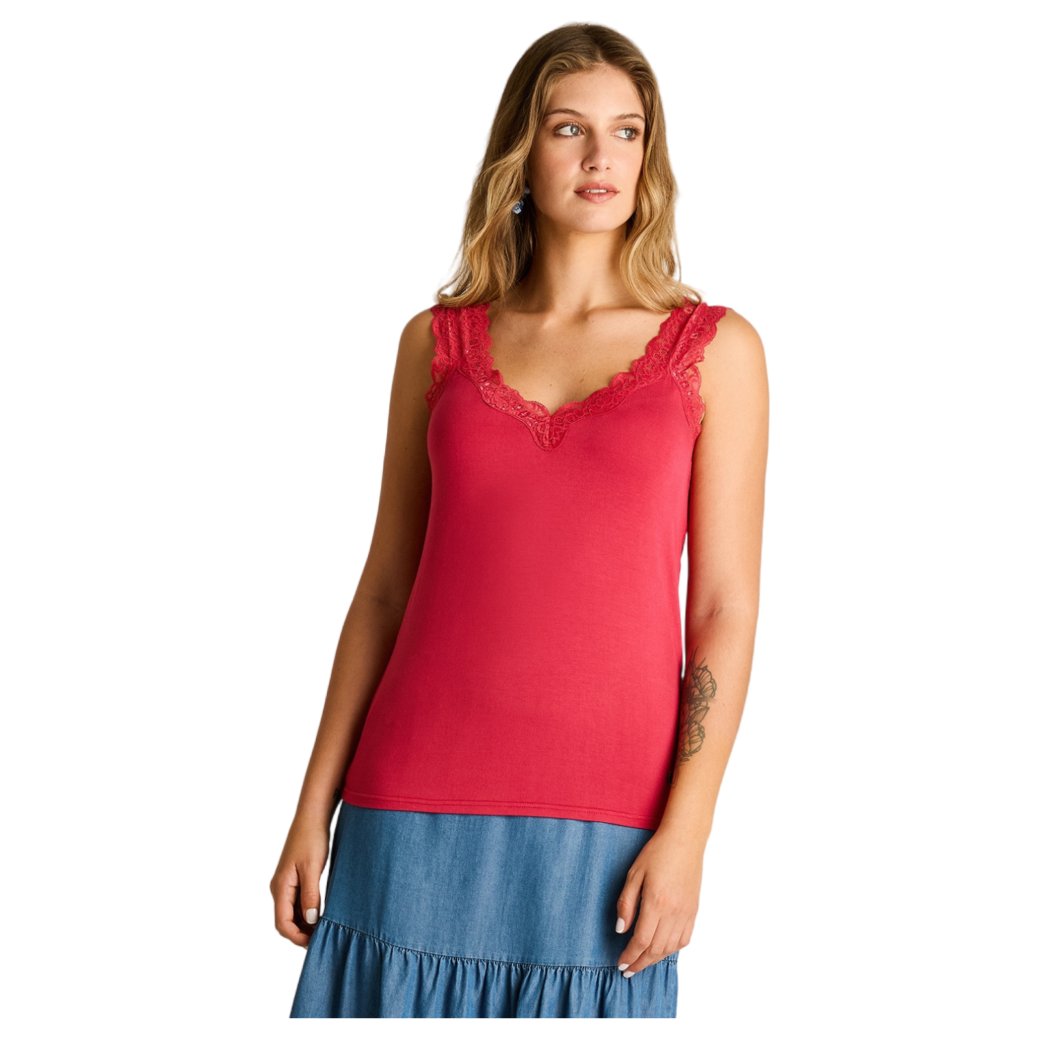 Peto Fucsia Sin Mangas Elasticidad Media Sin Forro Calce Ajustado-0