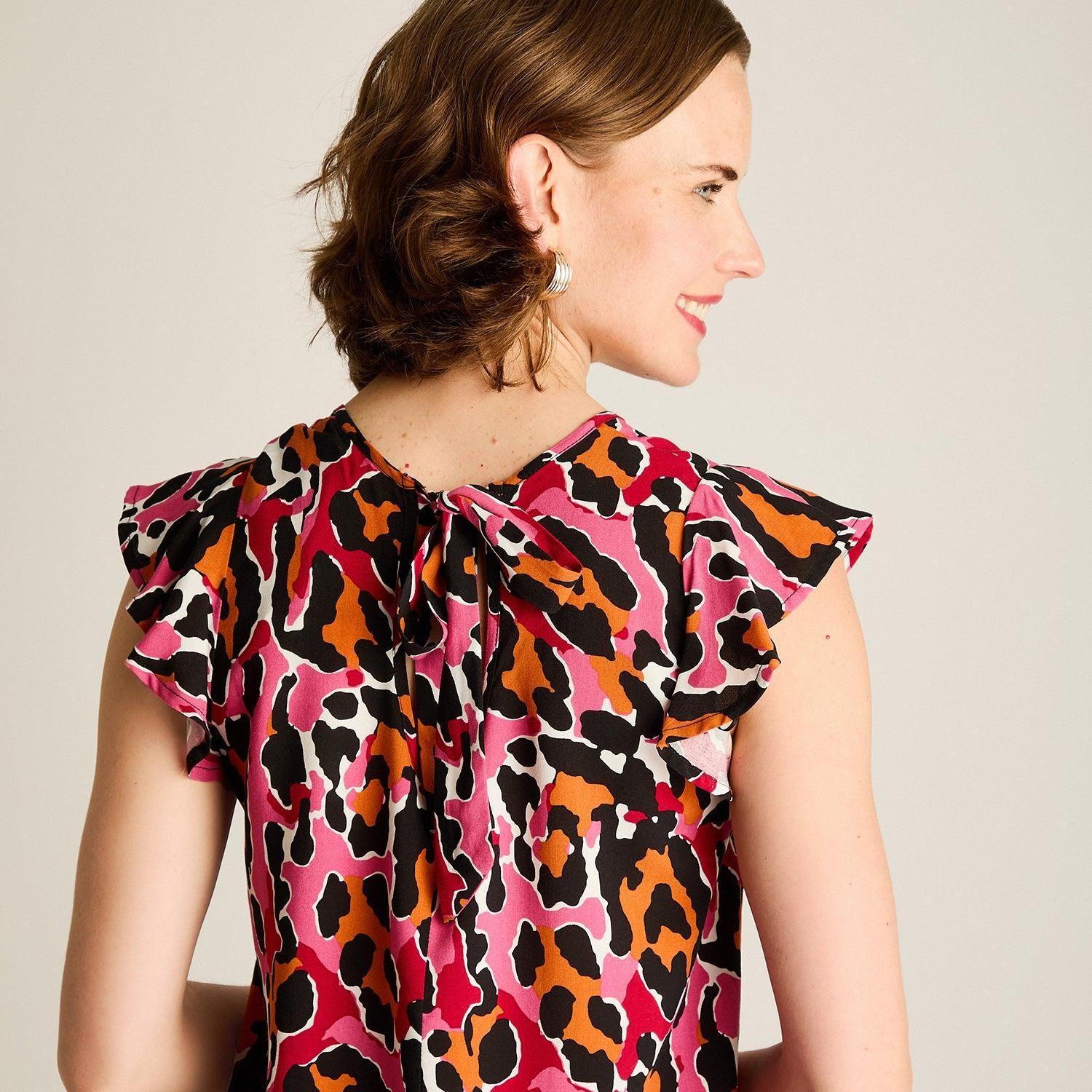 Vestido Corto Magenta No Elasticado Sin Forro Calce Holgado-2