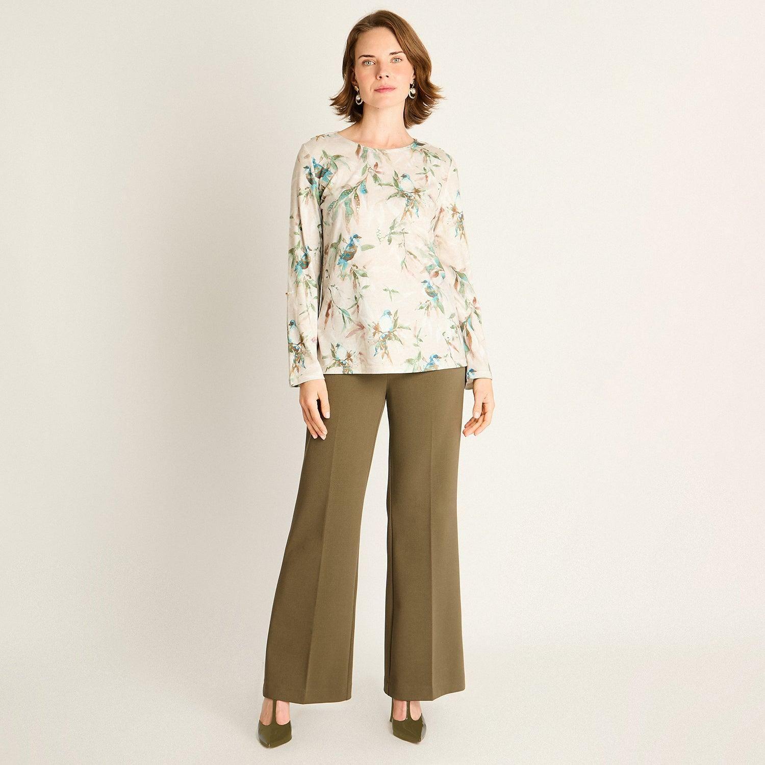 Polera Mujer Lorenzo di Pontti Estampado Verde-2