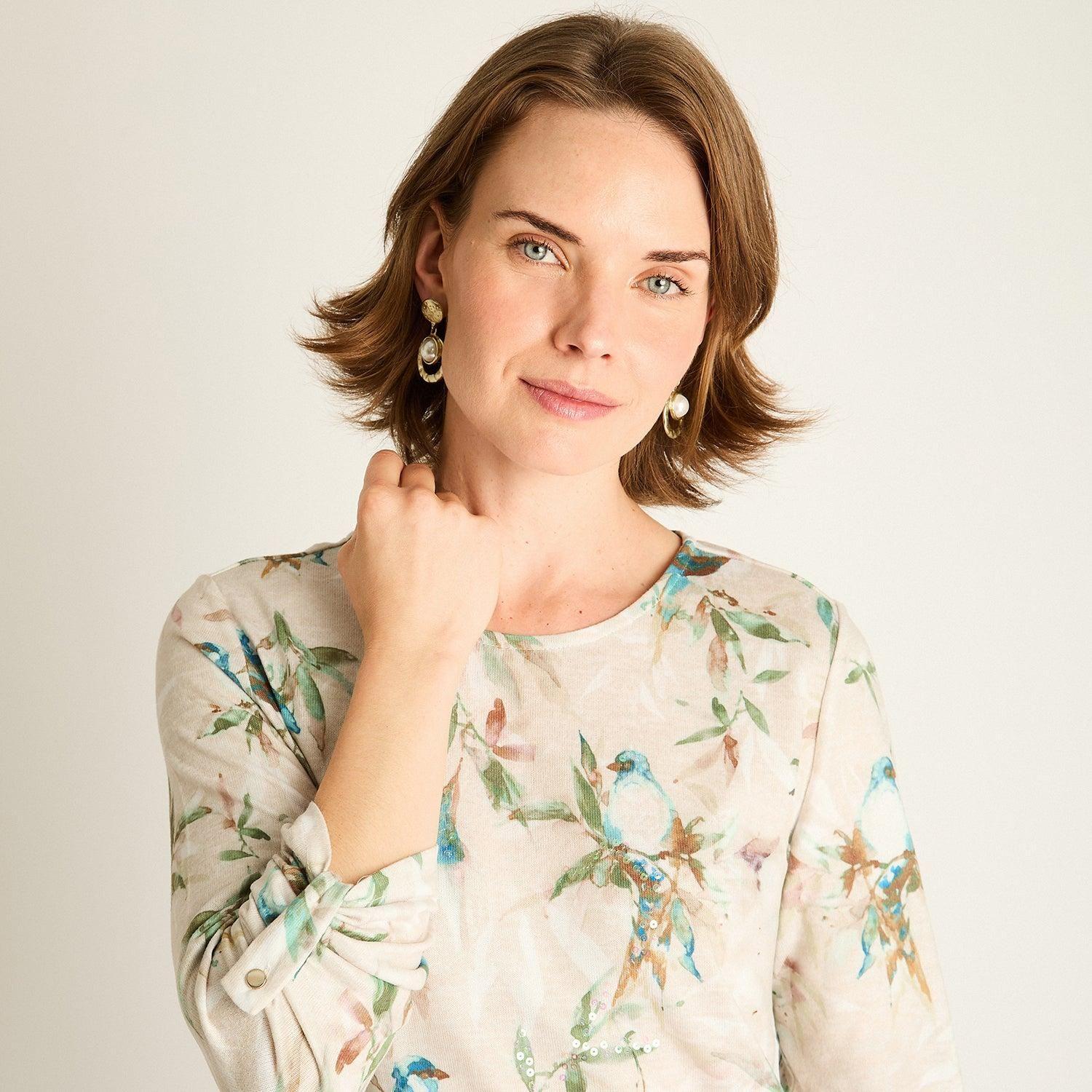 Polera Mujer Lorenzo di Pontti Estampado Verde-3