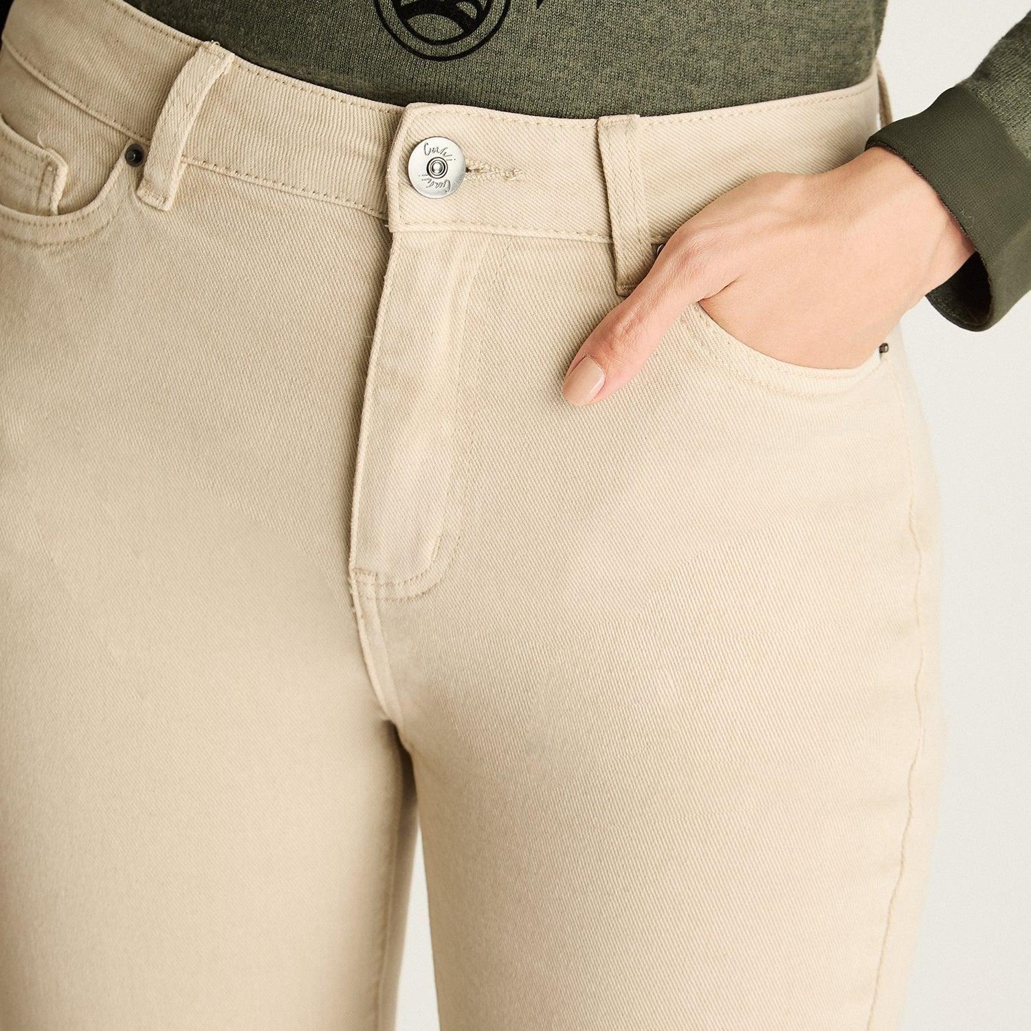 Jeans Flare Lavado Beige-1
