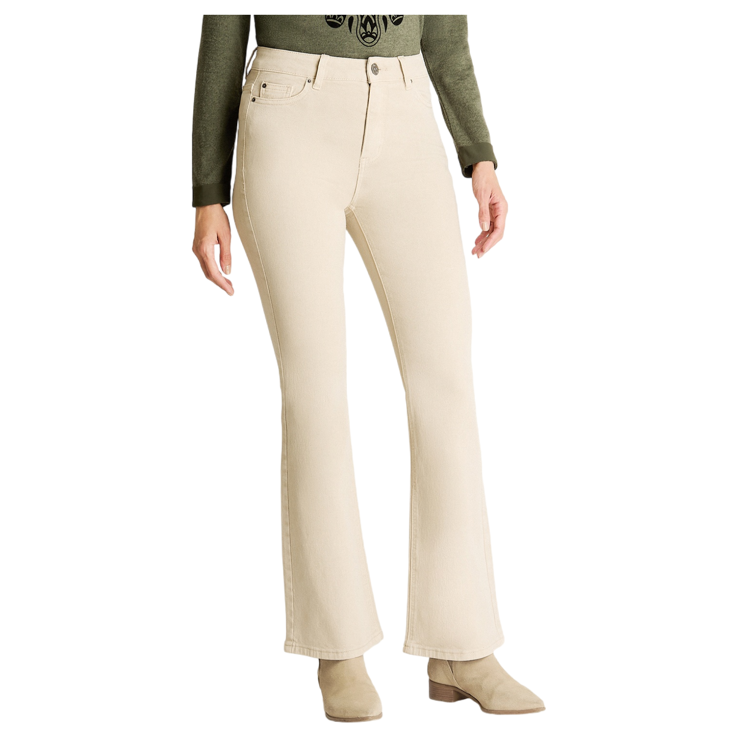 Jeans Flare Lavado Beige-4