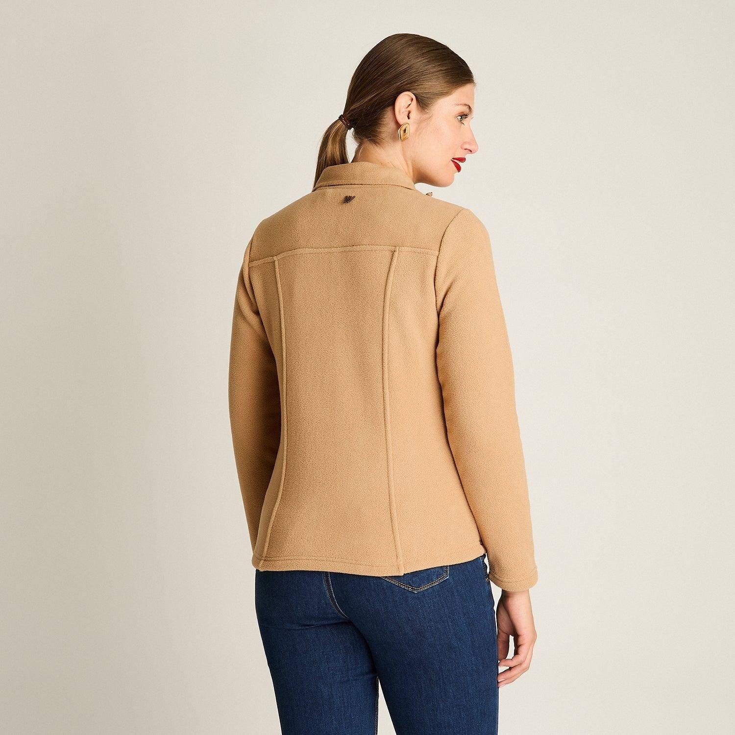 Polerón Polar Camel Full Zipper con Diseño Quilted-1