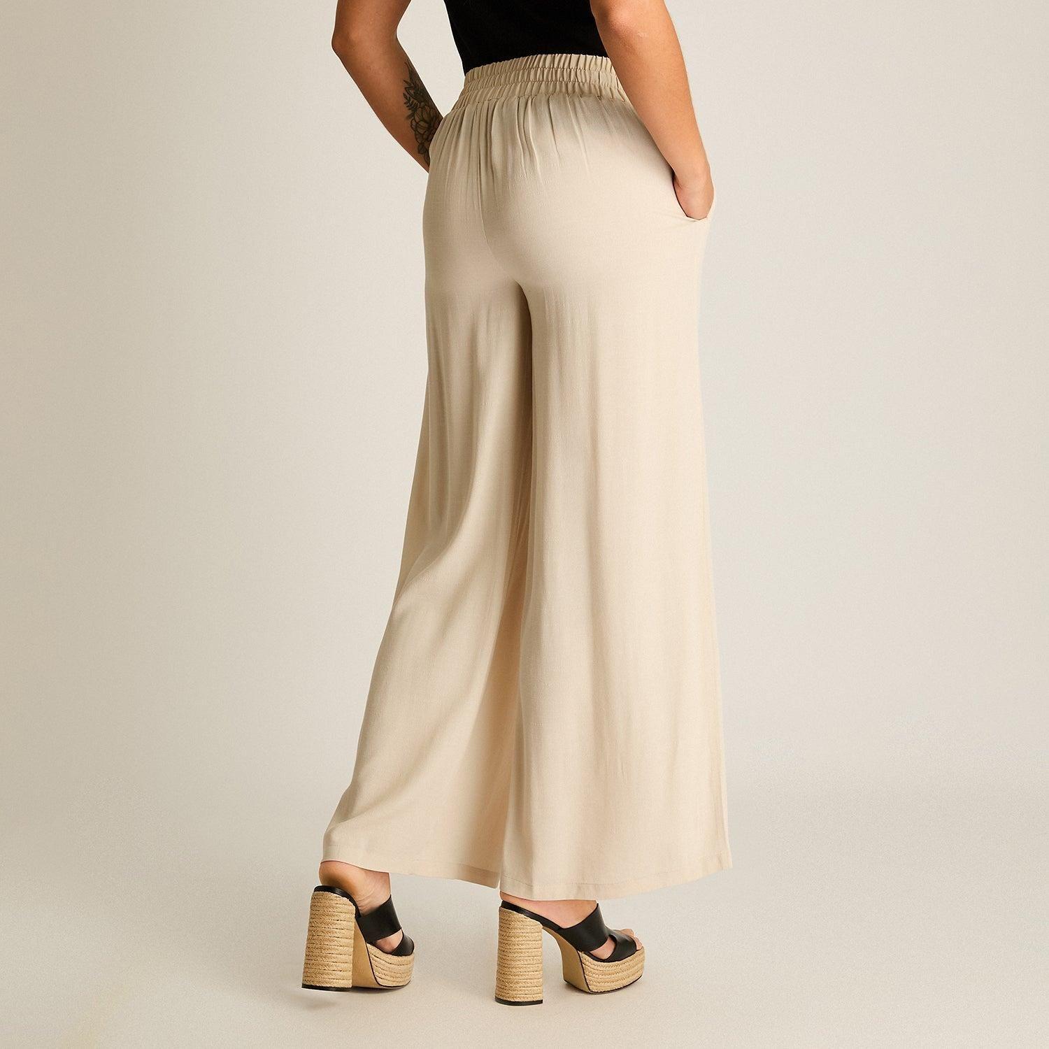 Pantalon Sport Arena Palazzo No Elasticado Calce Normal-1