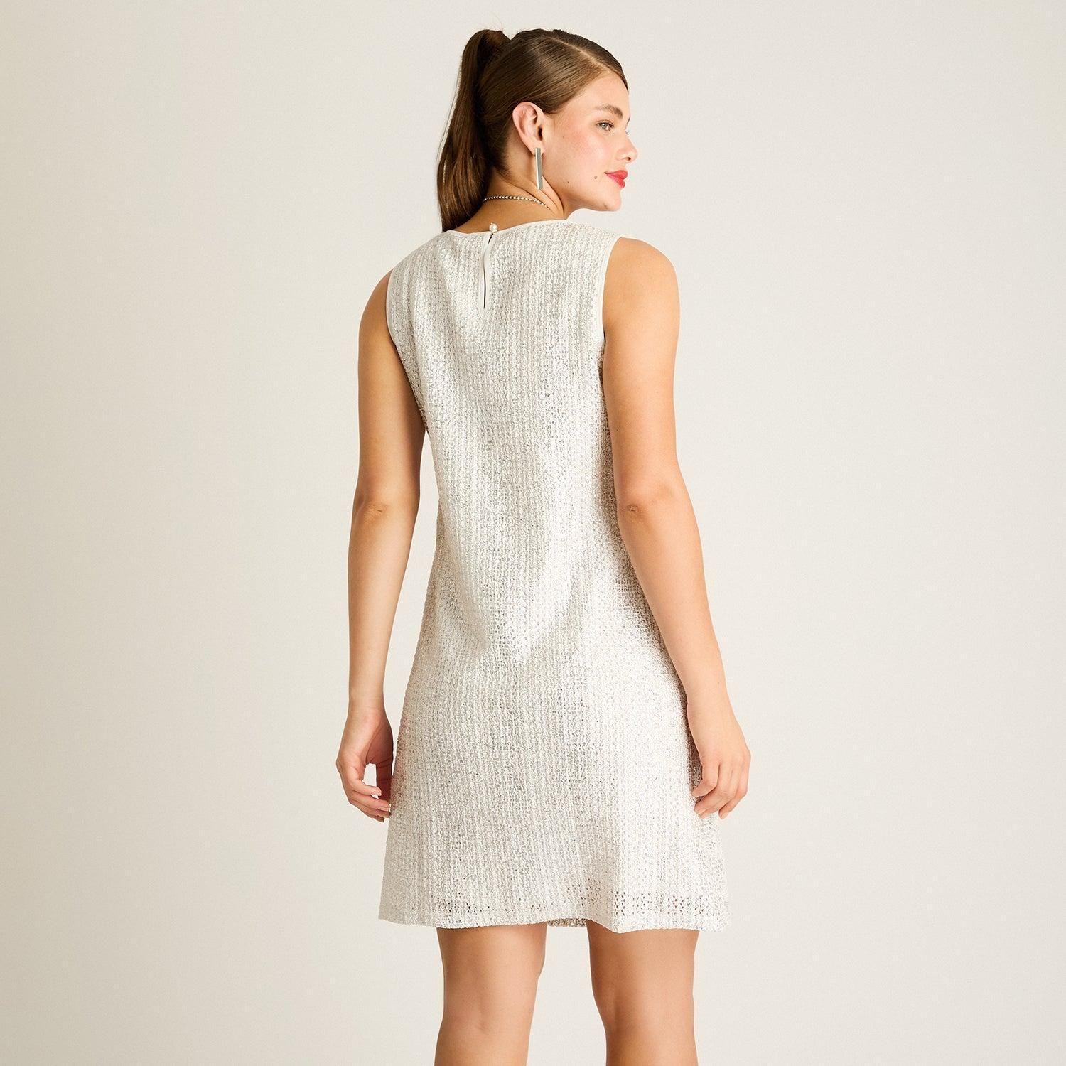 Vestido Corto Crudo Brillante-1