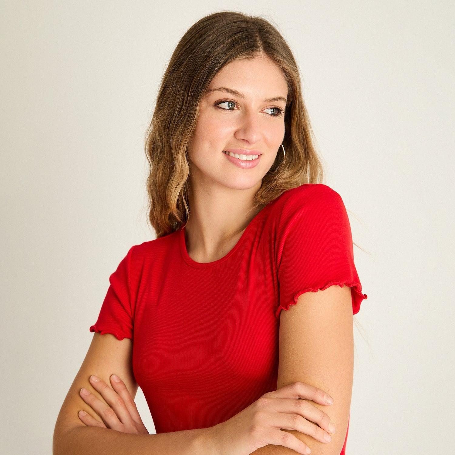 Polera Corta Roja Básica-2