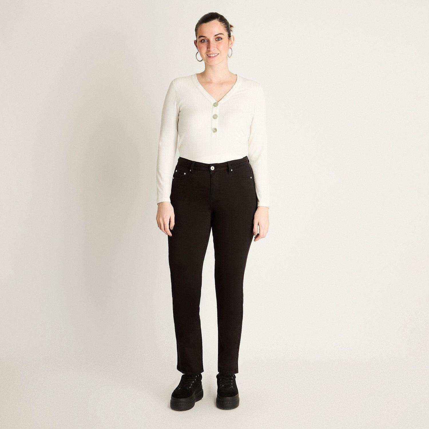Jeans Negro Recto 5 Bolsillos-3