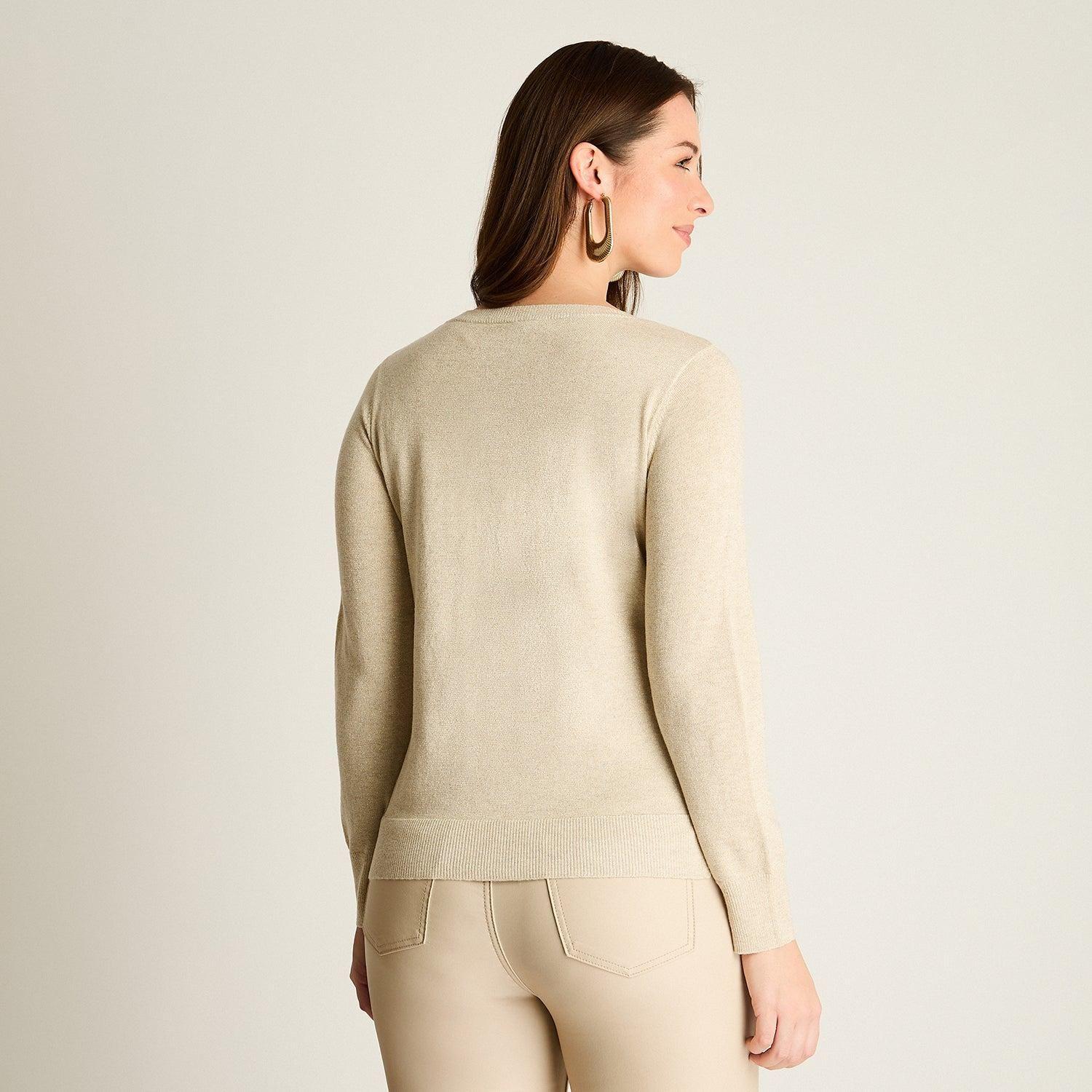 Sweater Arena con Ribete Contrastado-1