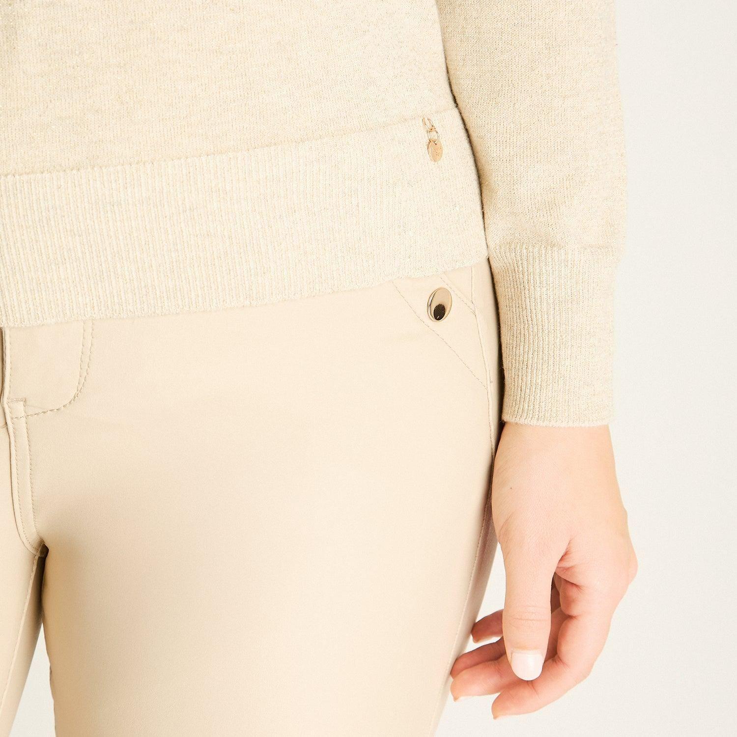 Sweater Arena con Ribete Contrastado-2