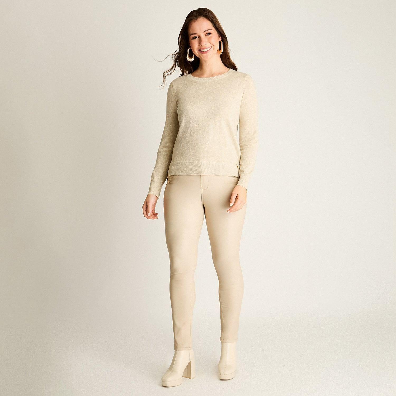 Sweater Arena con Ribete Contrastado-3