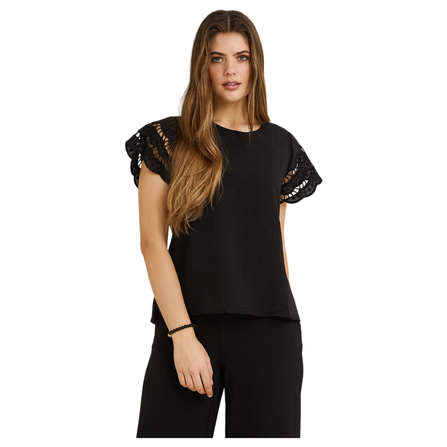Blusa Manga Broderie Lisa Negro-0