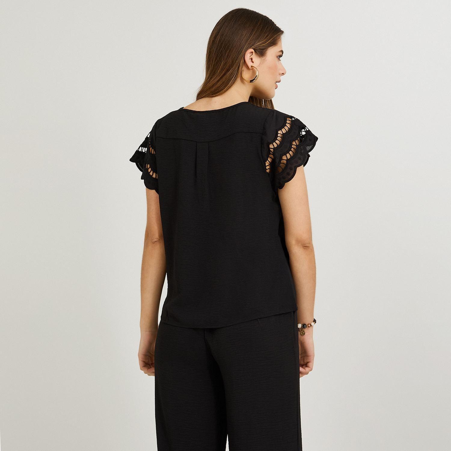 Blusa Manga Broderie Lisa Negro-1