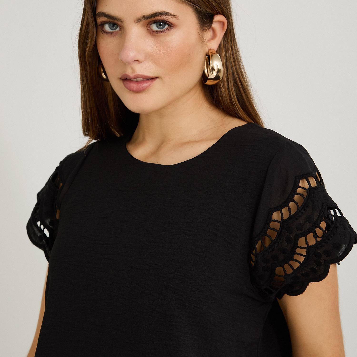 Blusa Manga Broderie Lisa Negro-2