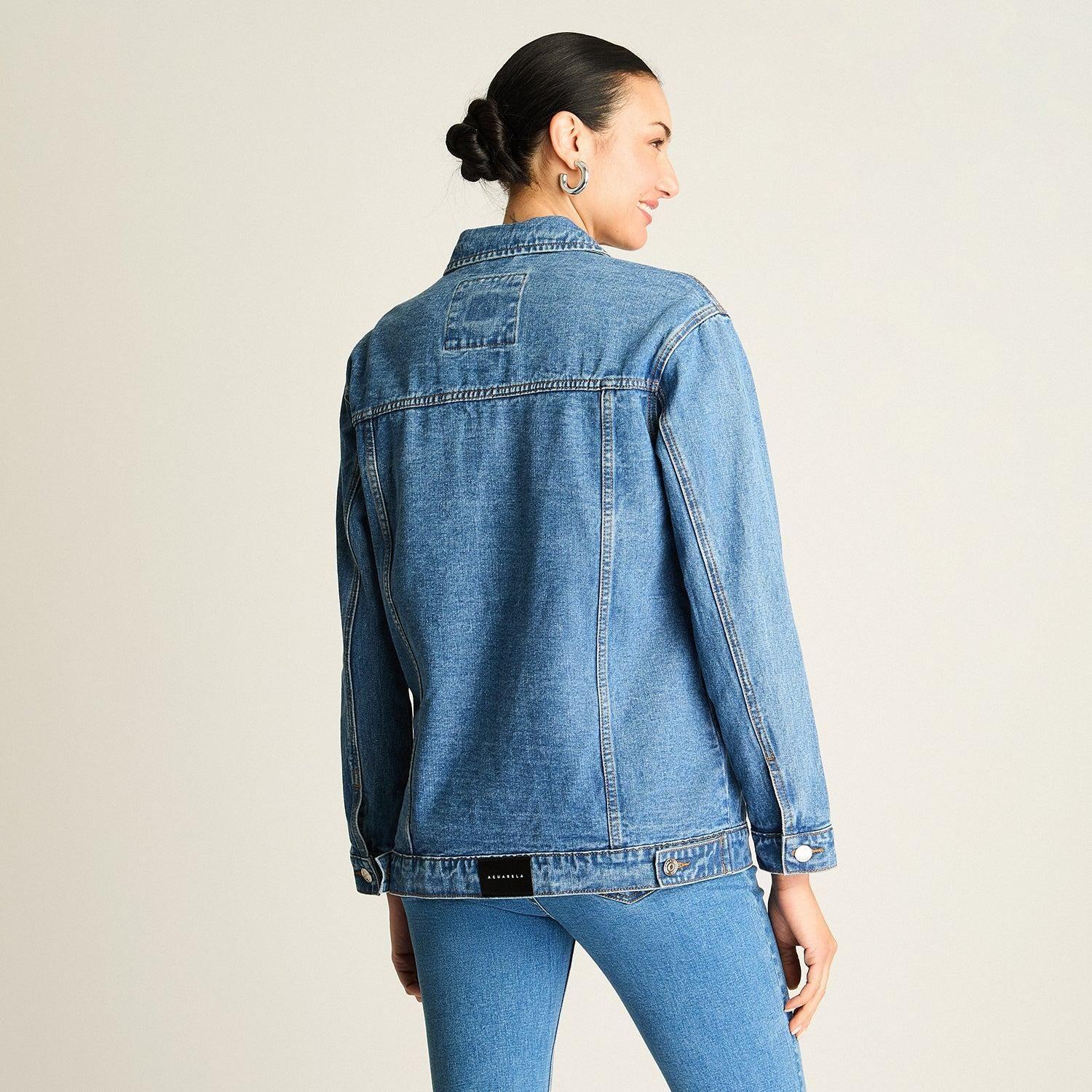 Casaca Mezclilla Azul Oversize Clásica-1