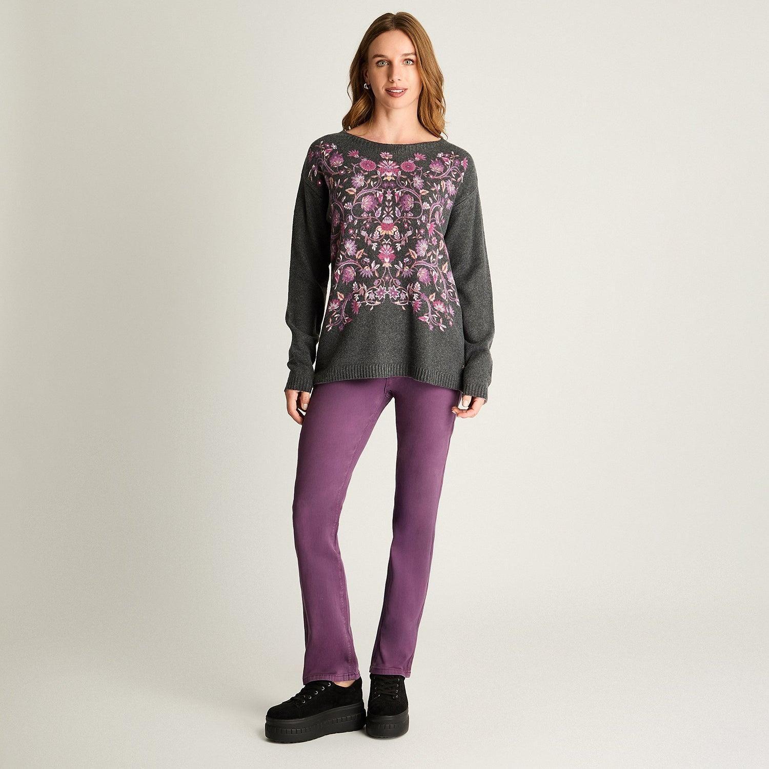 Sweater Gris Oscuro Focal Print-2