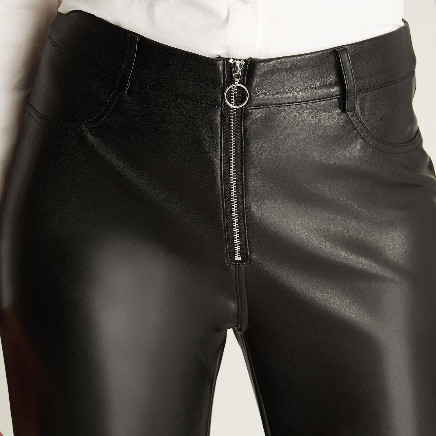 Pantalón Wide Leg Bolsillos Y Cierre Metalico Negro-1