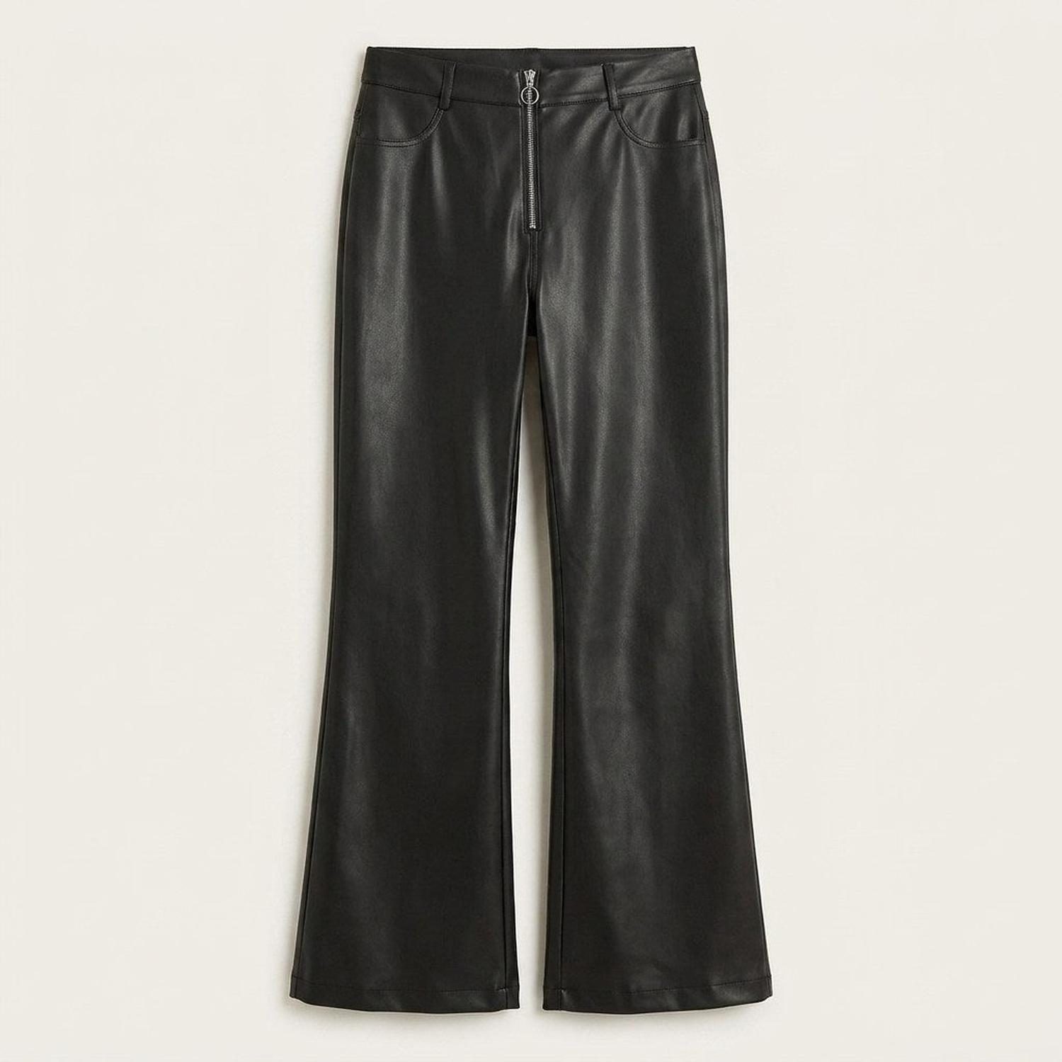 Pantalón Wide Leg Bolsillos Y Cierre Metalico Negro-5