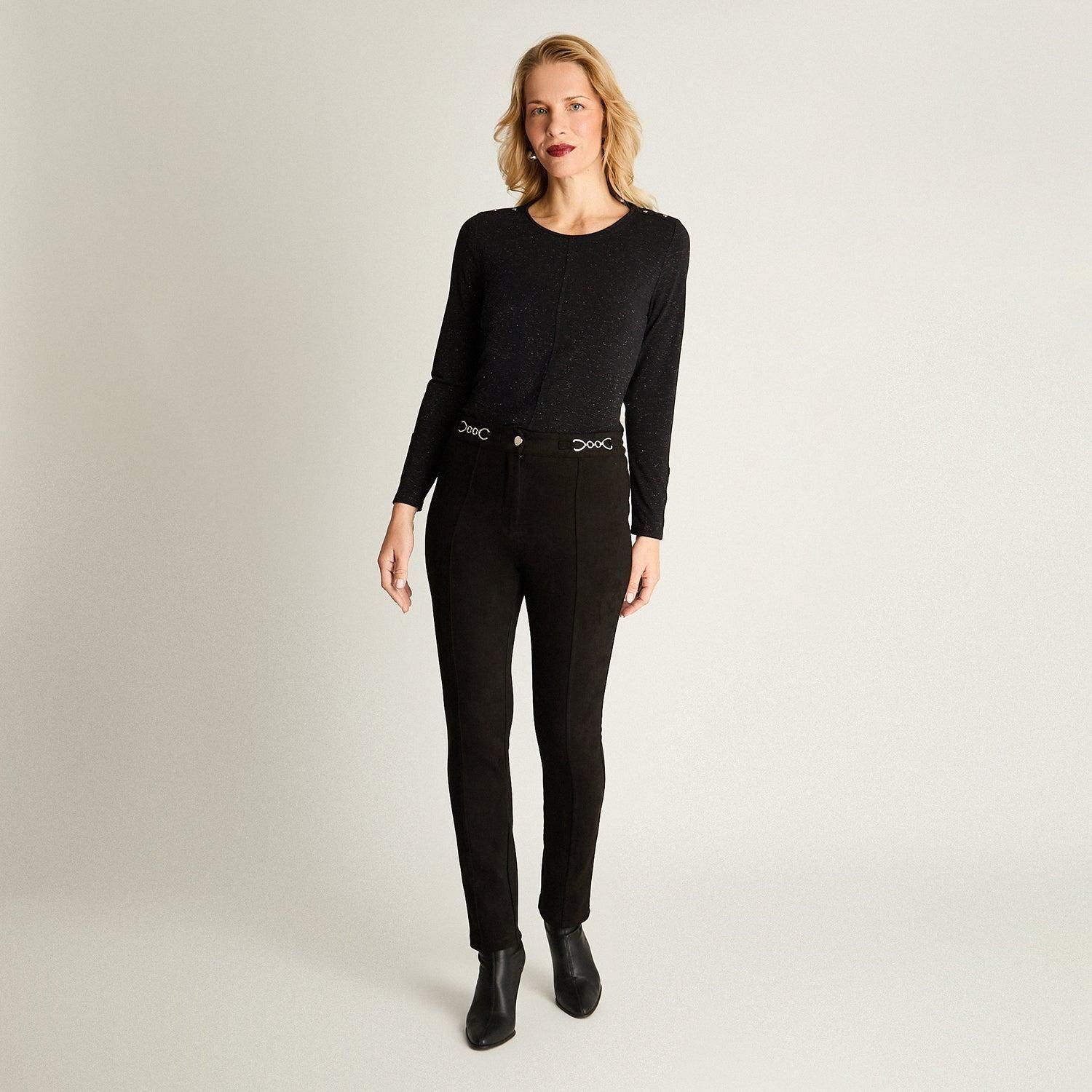 Calza Skinny De Suede Negro-2