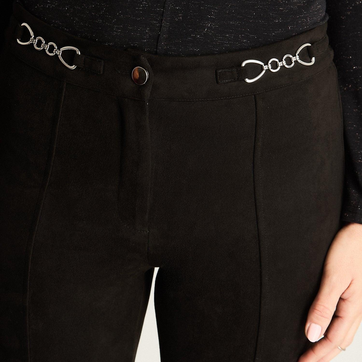 Calza Skinny De Suede Negro-3