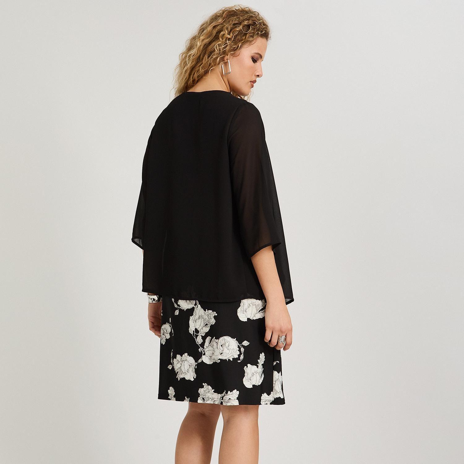 Vestido Corto Estampado Localizado Twin Set con Tapado y Collar Negro-1