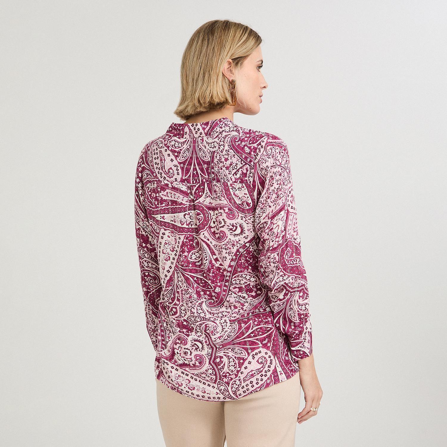 Blusa Manga Larga Print con Lurex Morado-1