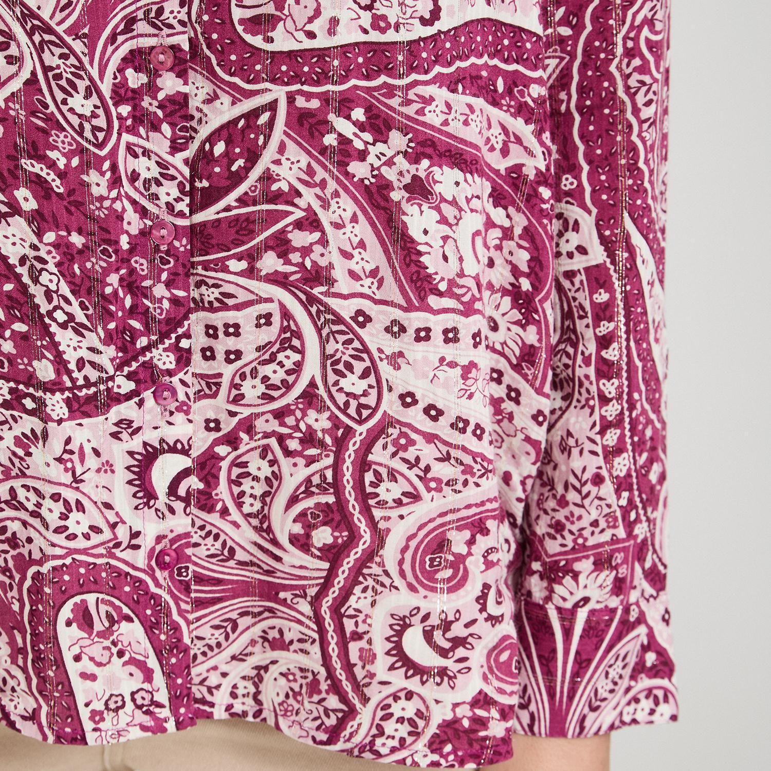Blusa Manga Larga Print con Lurex Morado-2