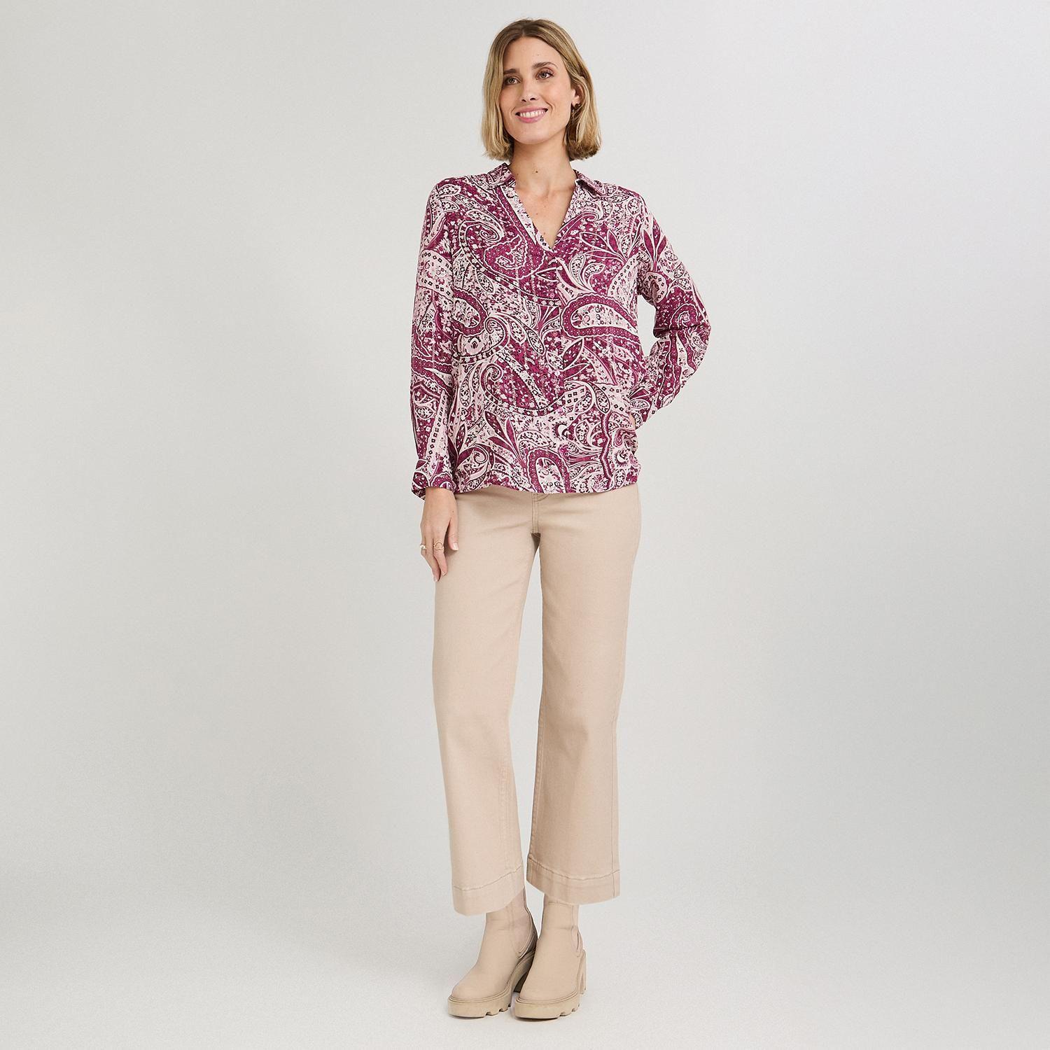 Blusa Manga Larga Print con Lurex Morado-3