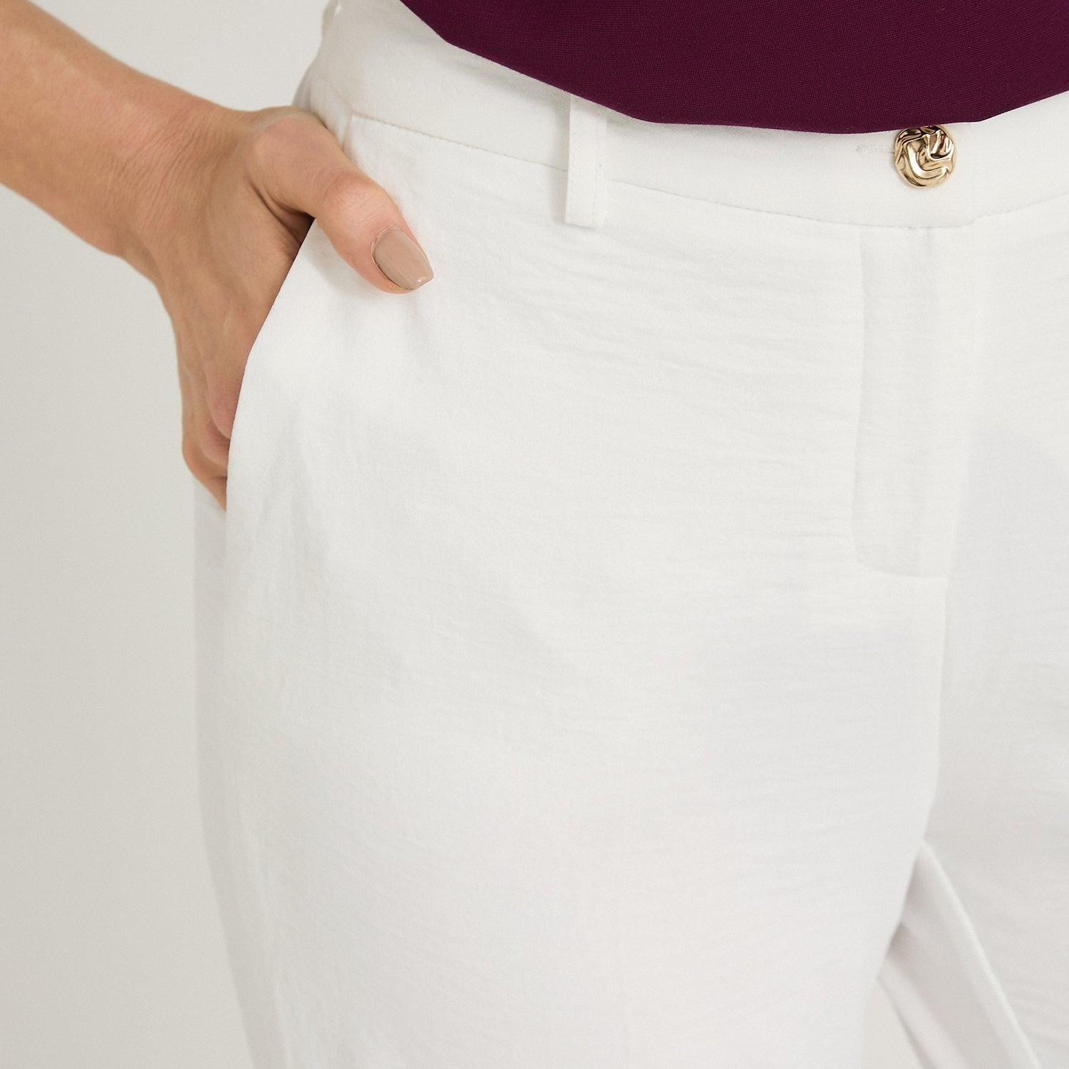 Pantalón Formal Palazzo Liviano Crudo-2