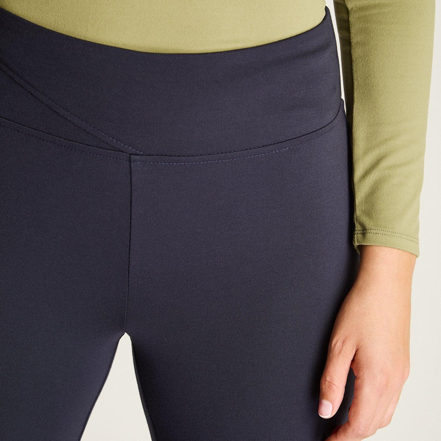 Calza Azul Elasticidad Media Sin Forro Calce Normal Tela Punto-2