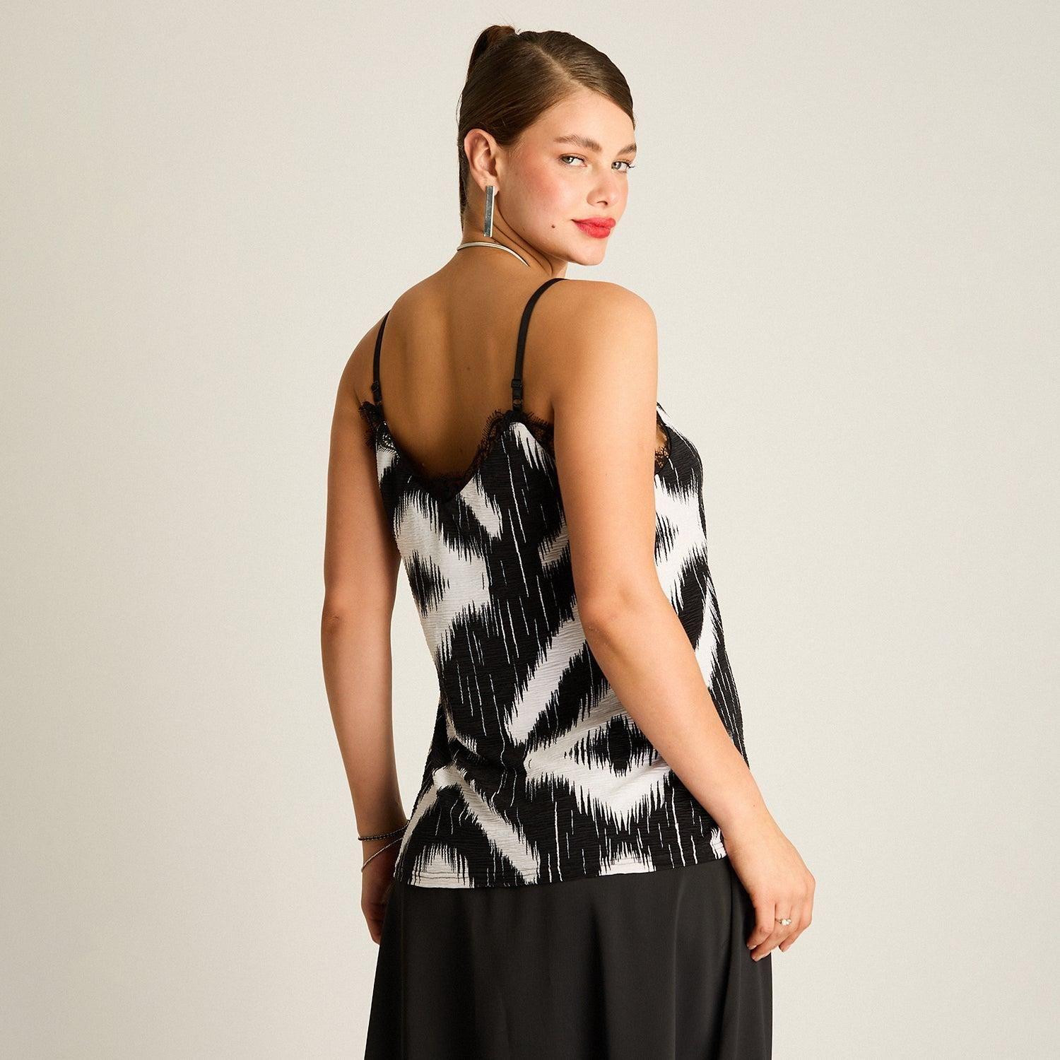 Peto Estampado Zebra con Encaje-1