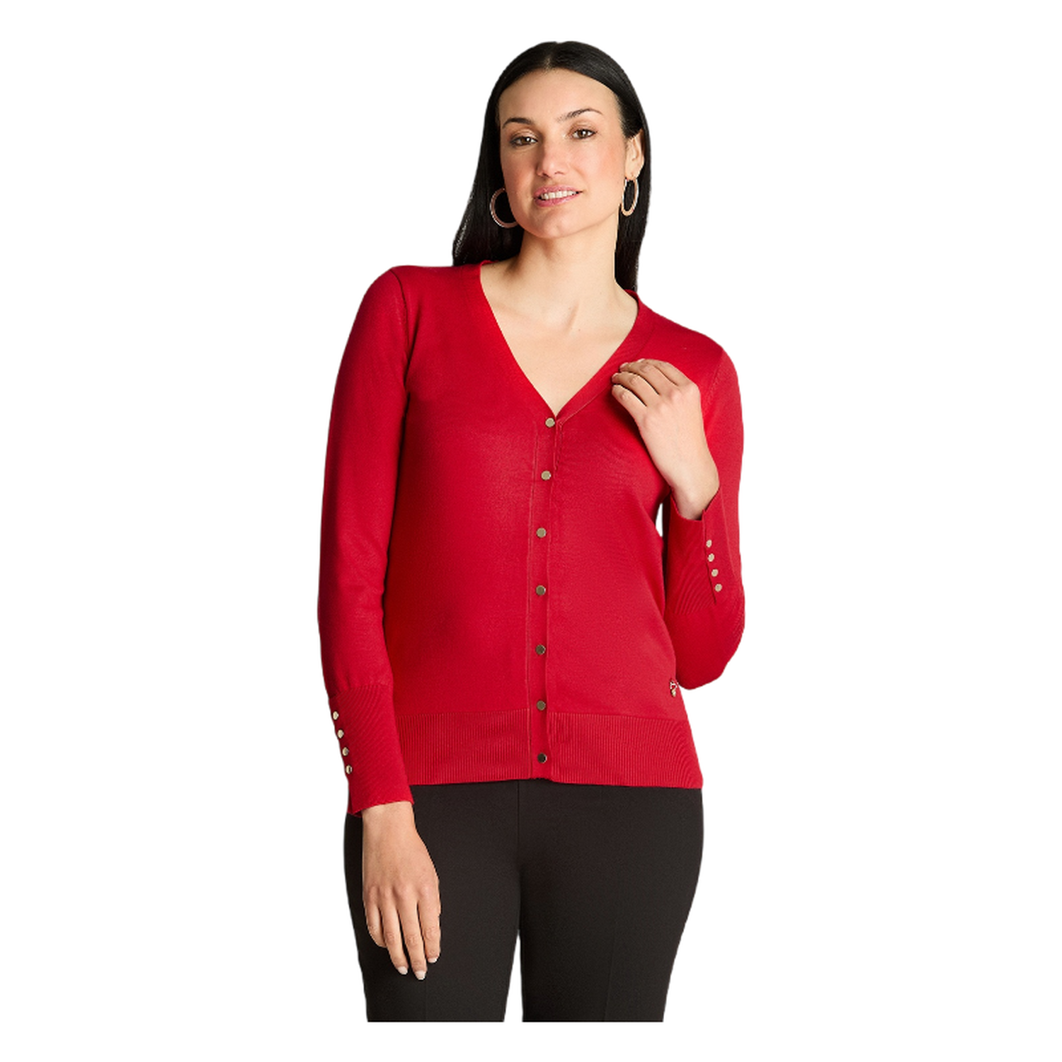 Cardigan Manga Larga Rojo-0