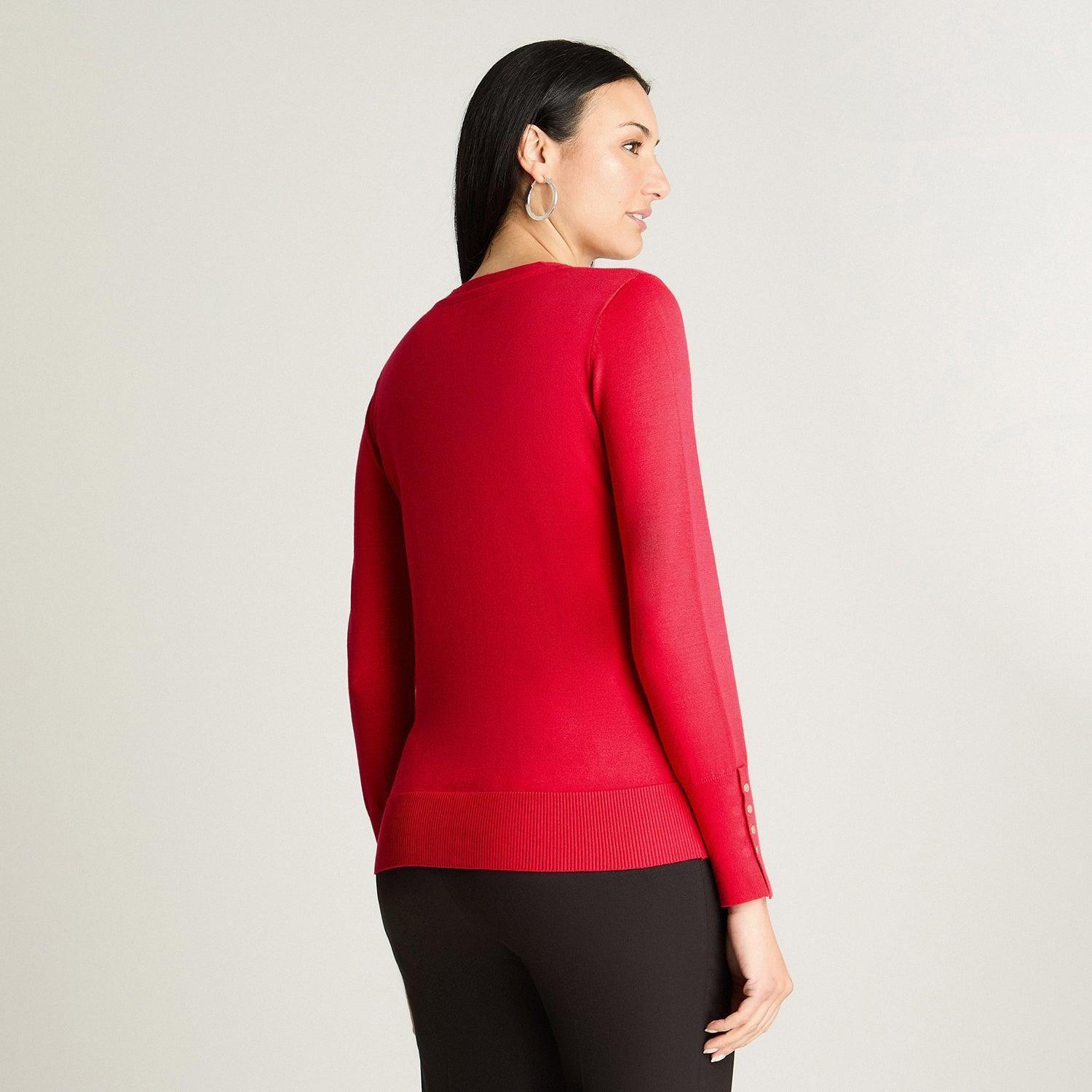 Cardigan Manga Larga Rojo-1