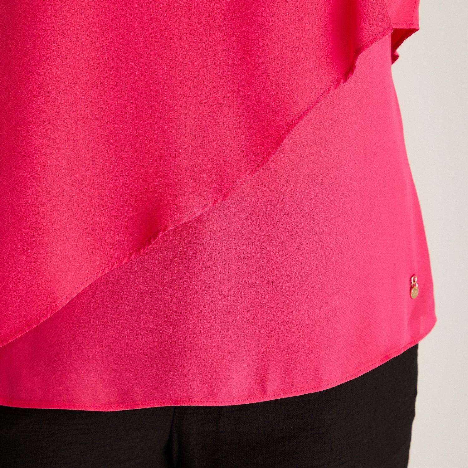 Blusa Fucsia Asimétrica Cuello V-2
