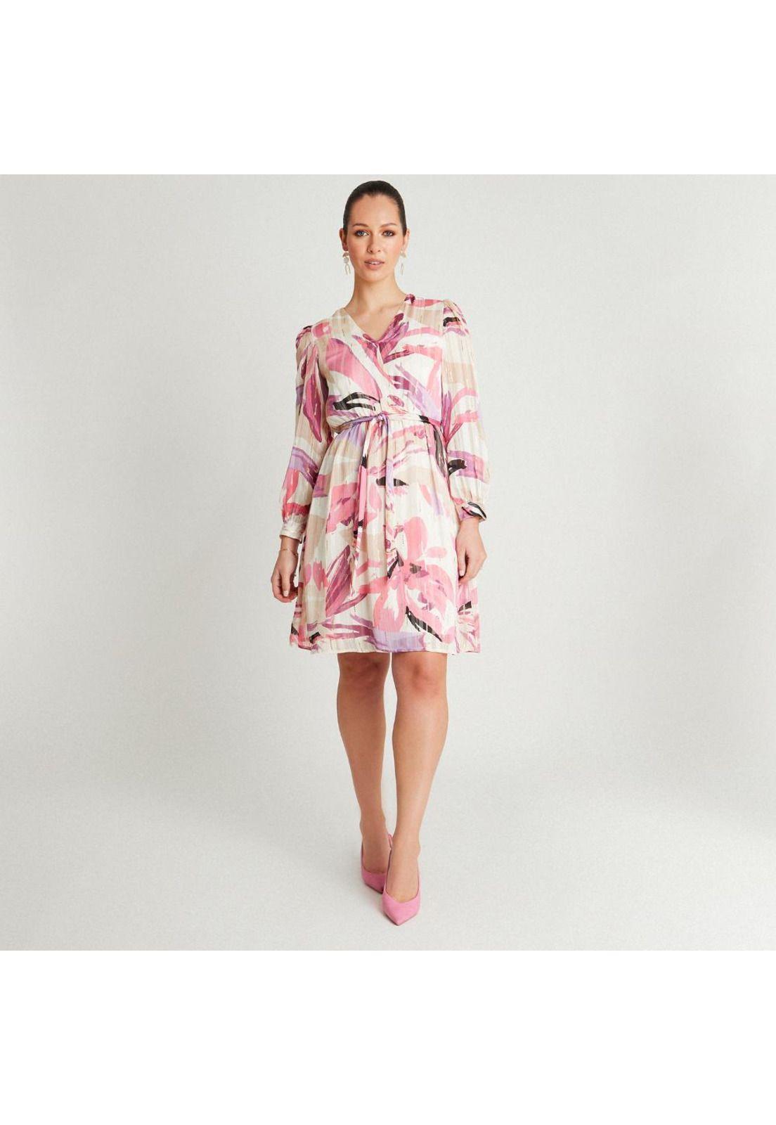 Vestido Midi Arena Manga Larga Cuello V-3