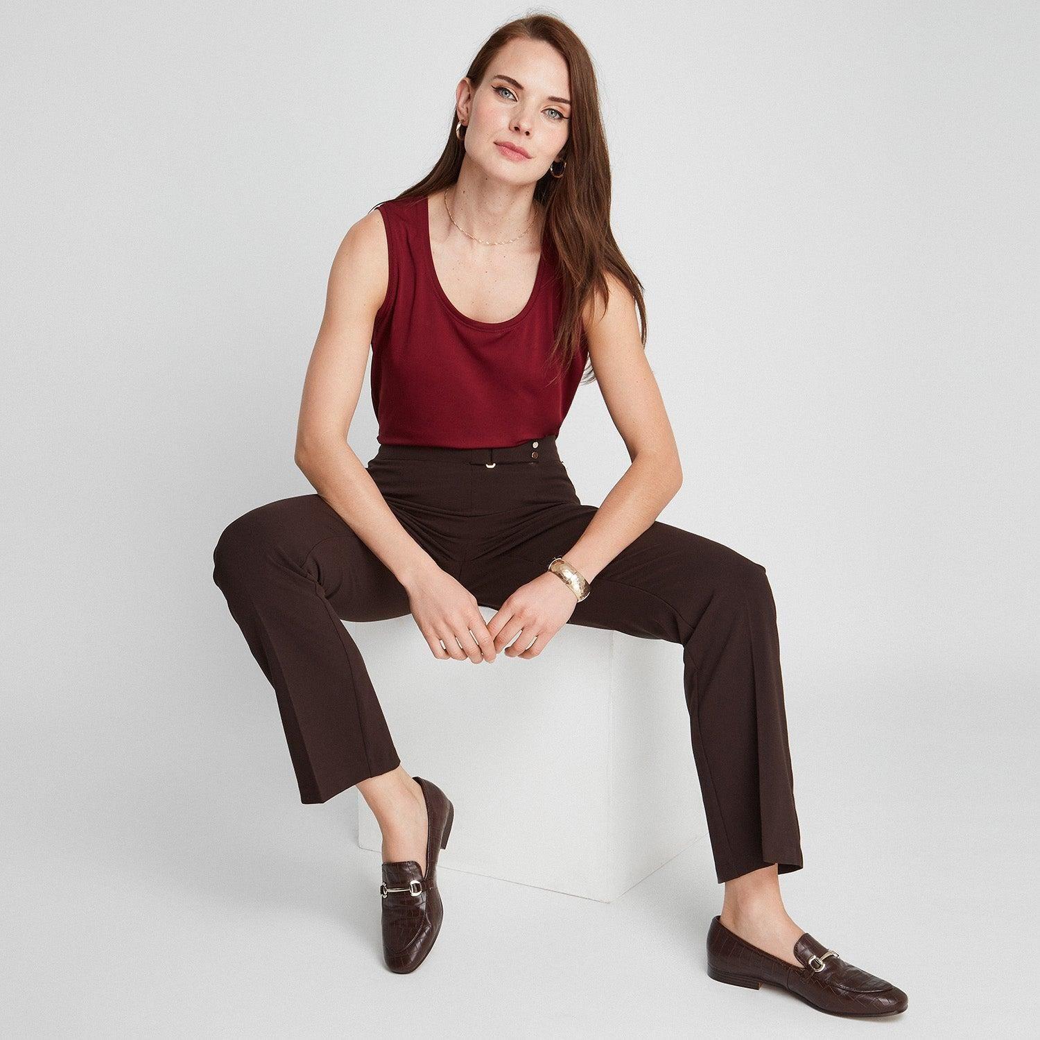 Pantalón Recto Medio Elastico-2