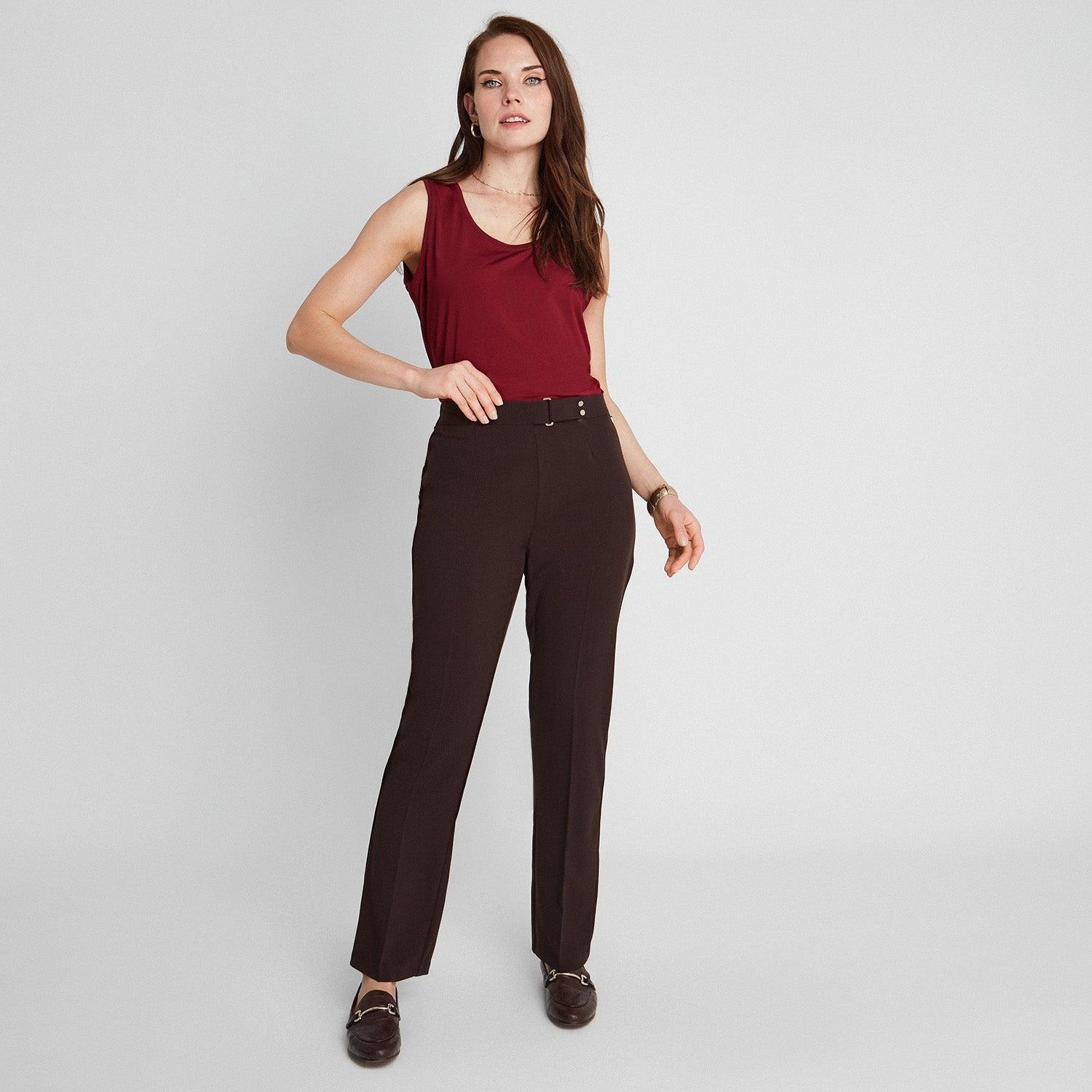 Pantalón Recto Medio Elastico-3