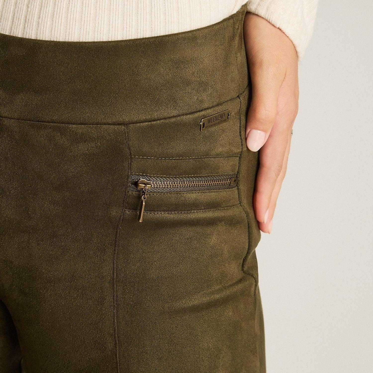 Calza Verde Olive en Suede Slim-2