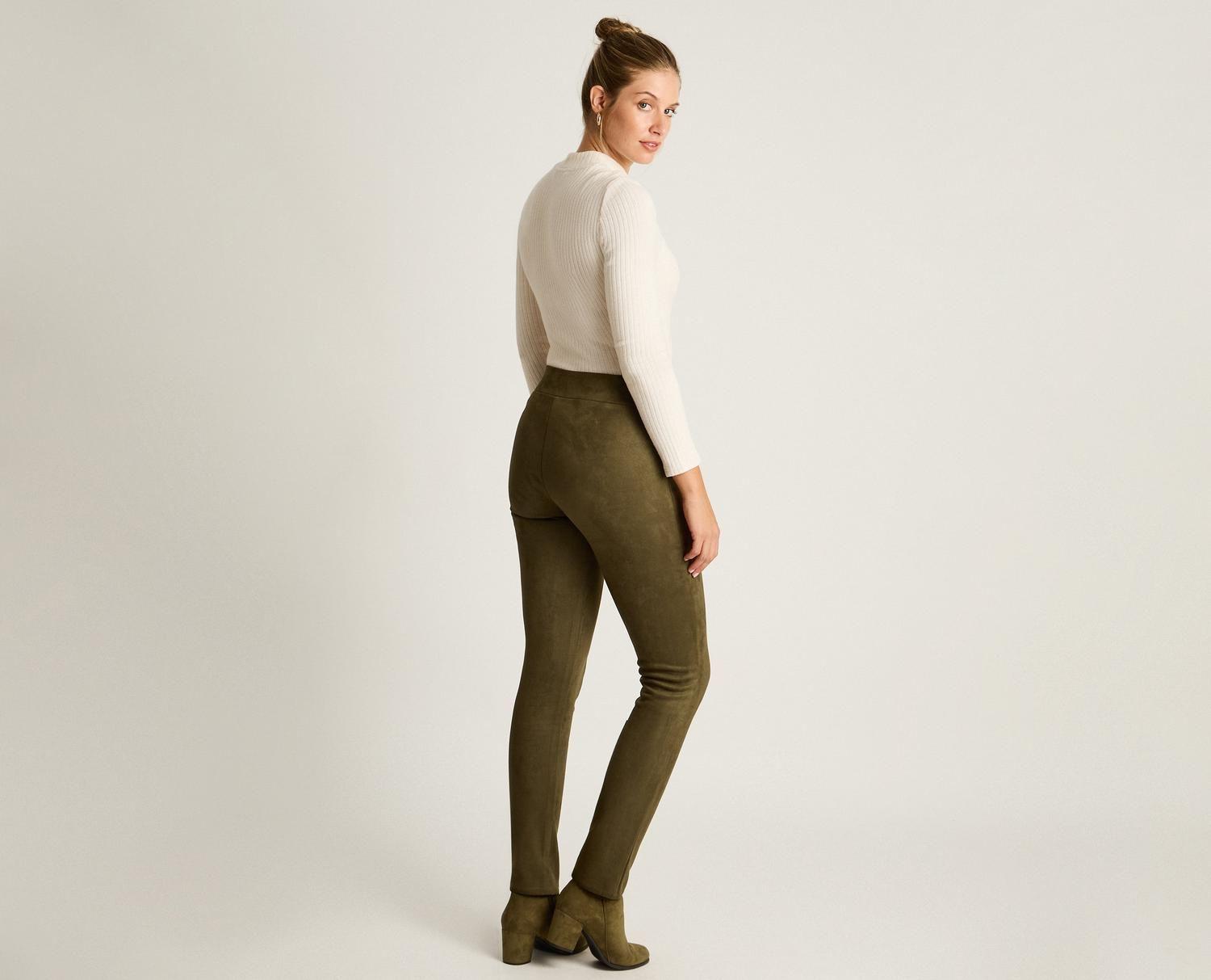 Calza Verde Olive en Suede Slim-4