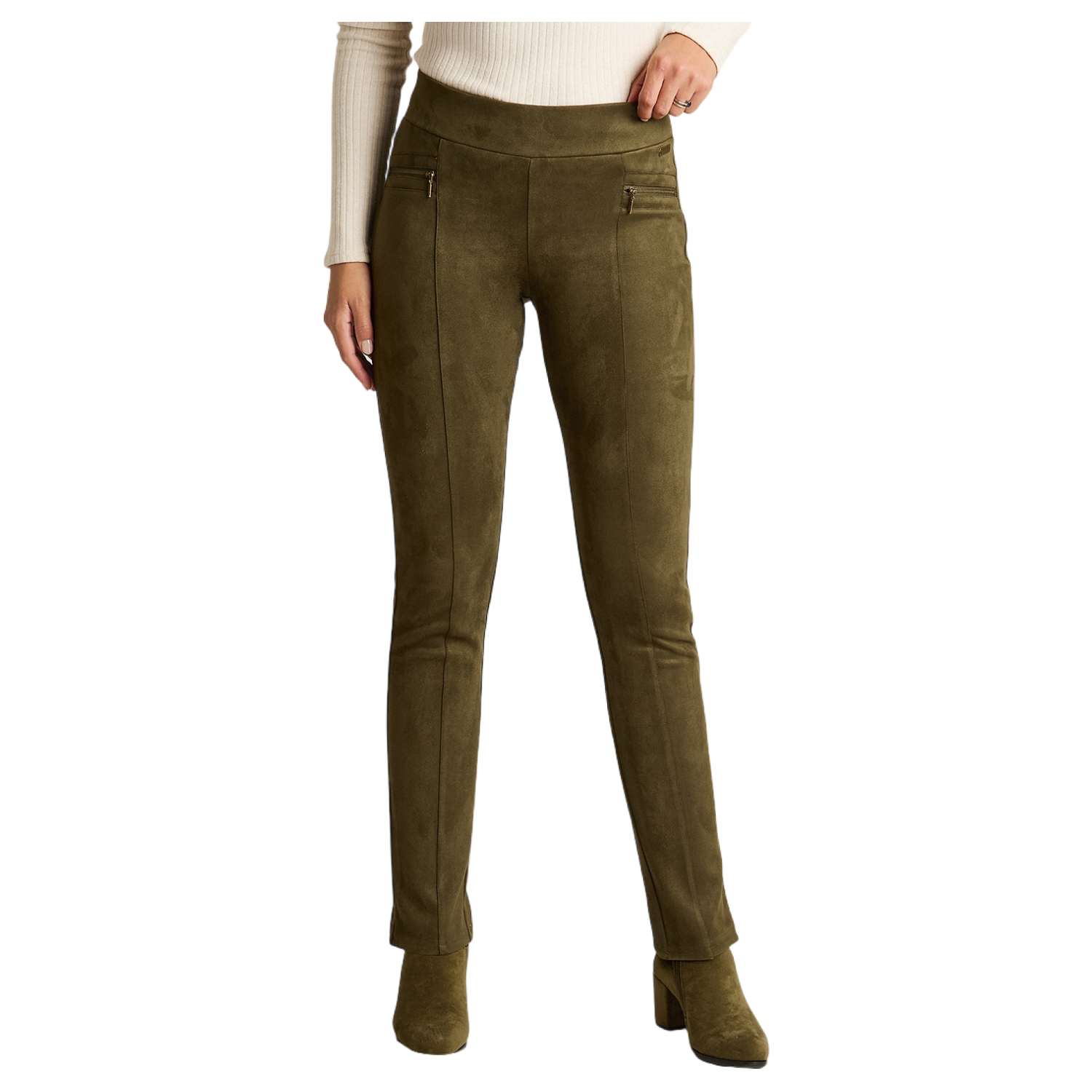 Calza Verde Olive en Suede Slim-0
