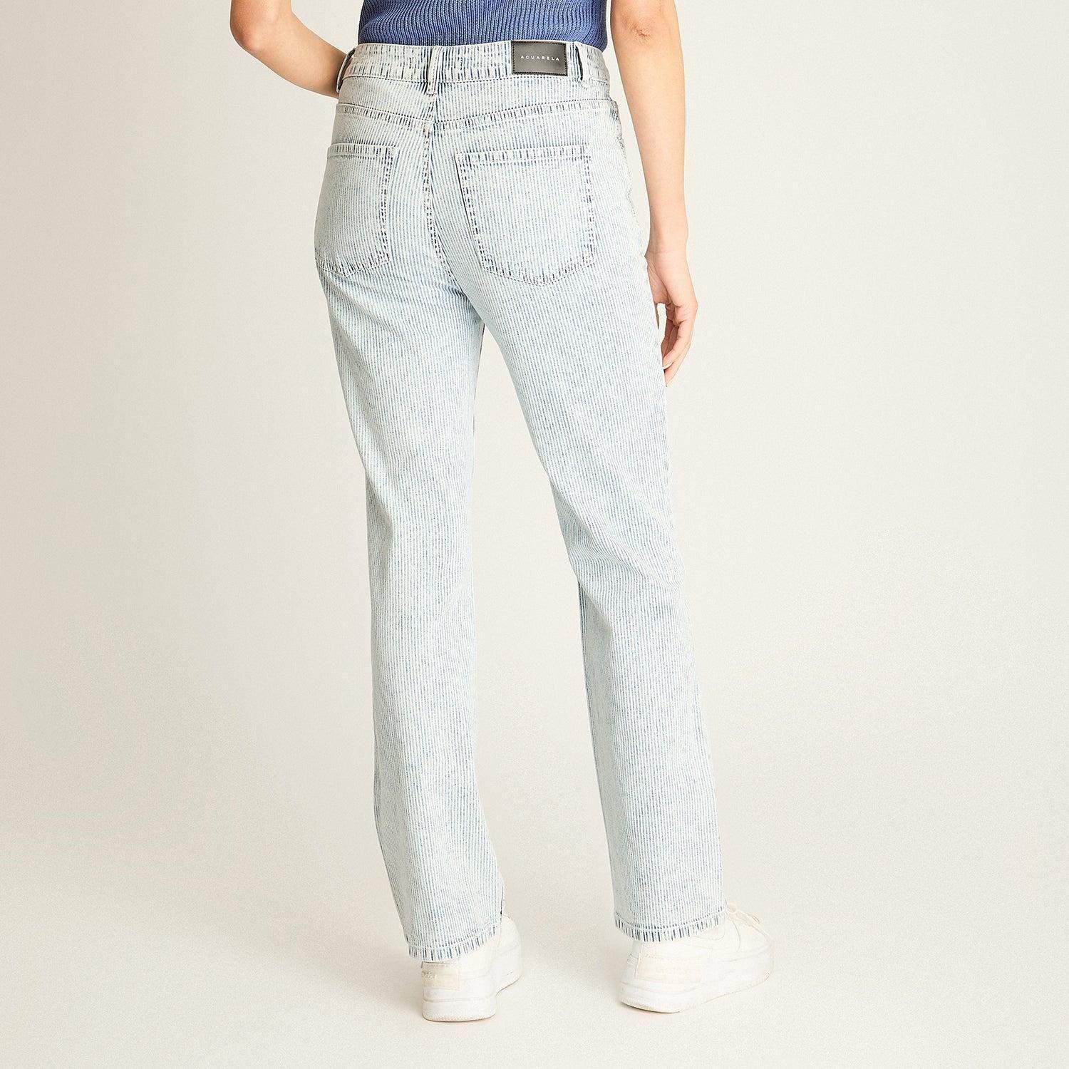 Jeans Azul Recto Con Rayas-2