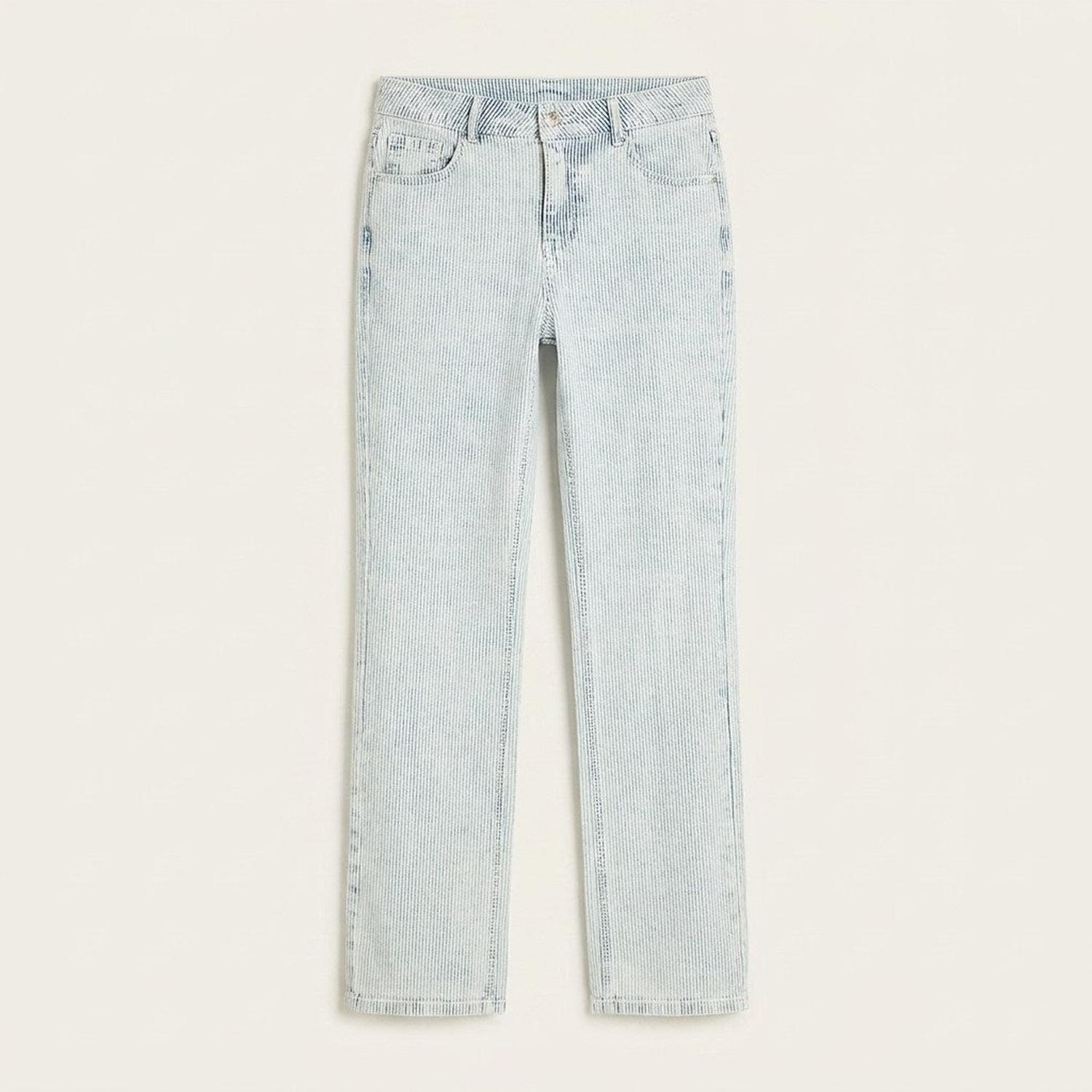 Jeans Azul Recto Con Rayas-6