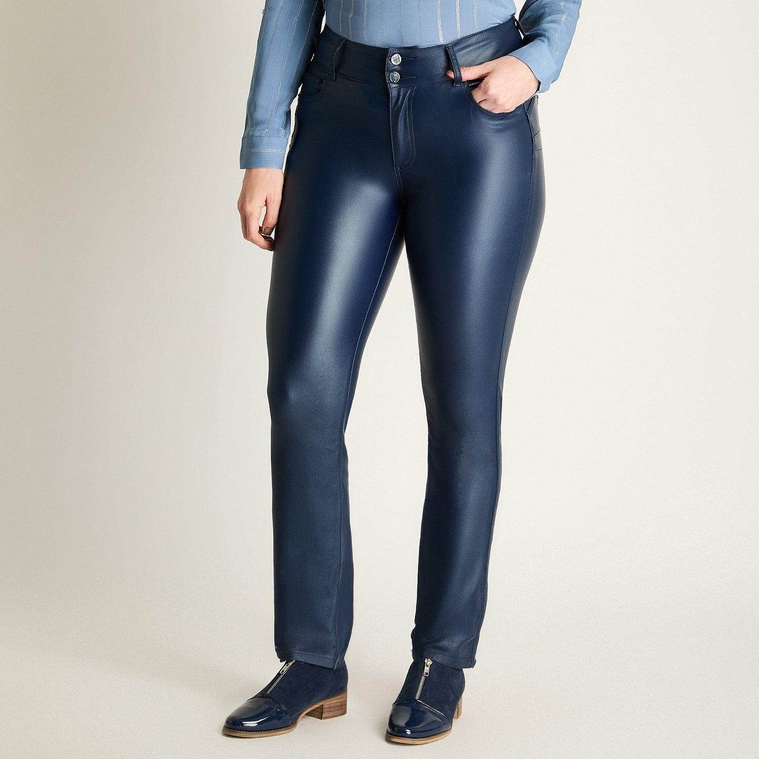 Pantalón Casual Azul Recto-0