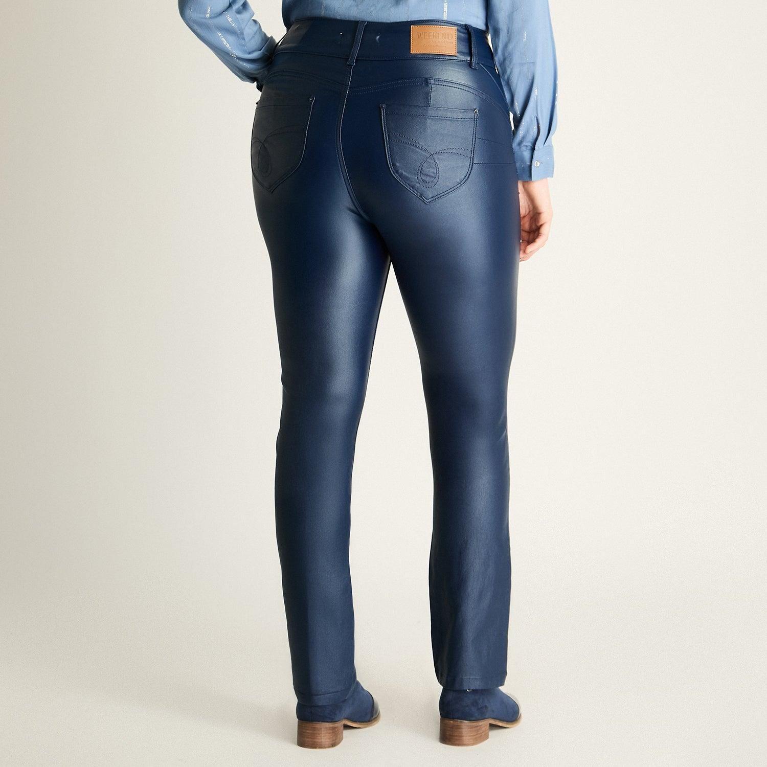 Pantalón Casual Azul Recto-1