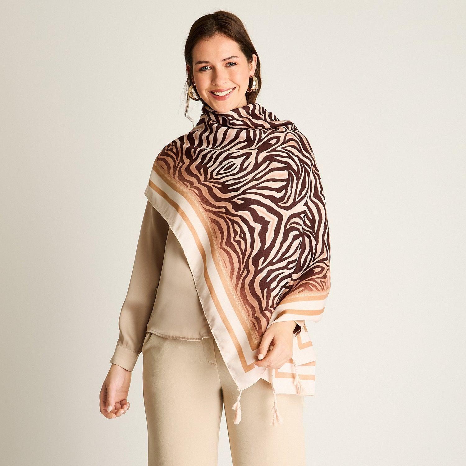 Pañuelo Beige Estampado-3