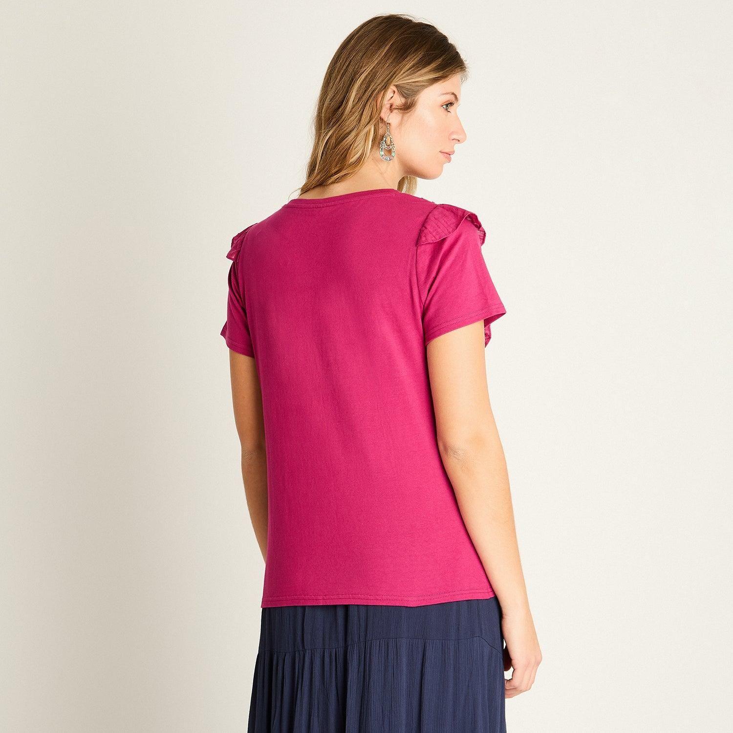 Polera Magenta con Volantes-1