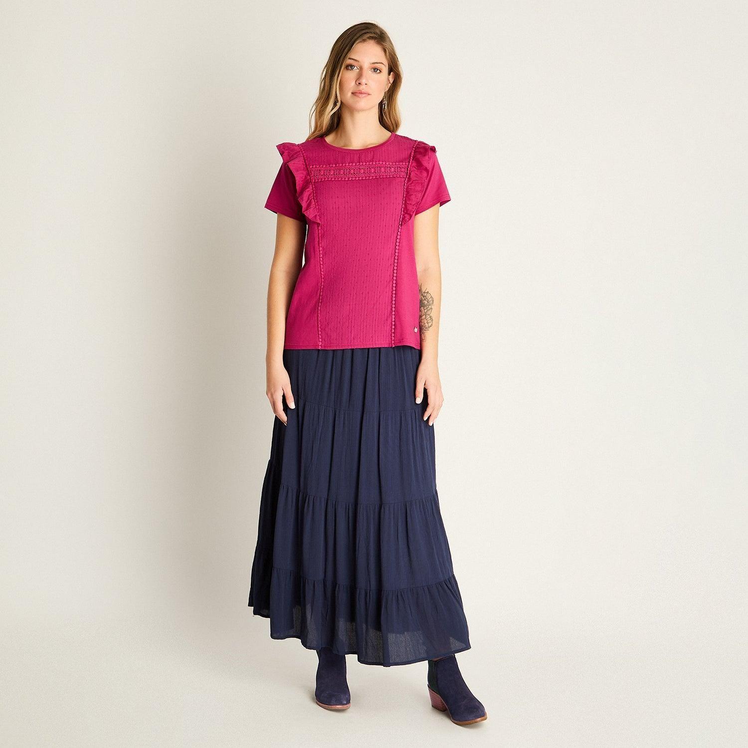 Polera Magenta con Volantes-3